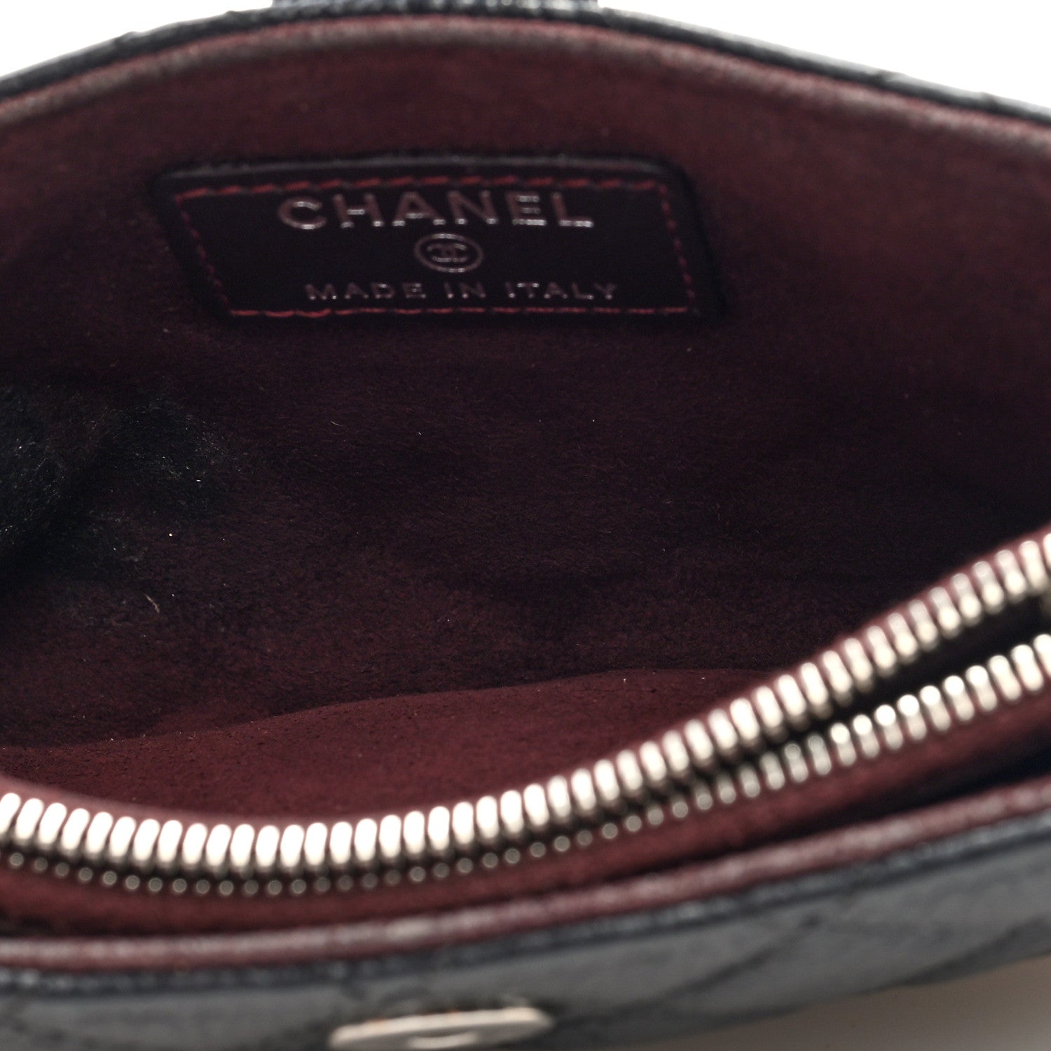 Caviar Quilted Mini Phone Holder Clutch Black