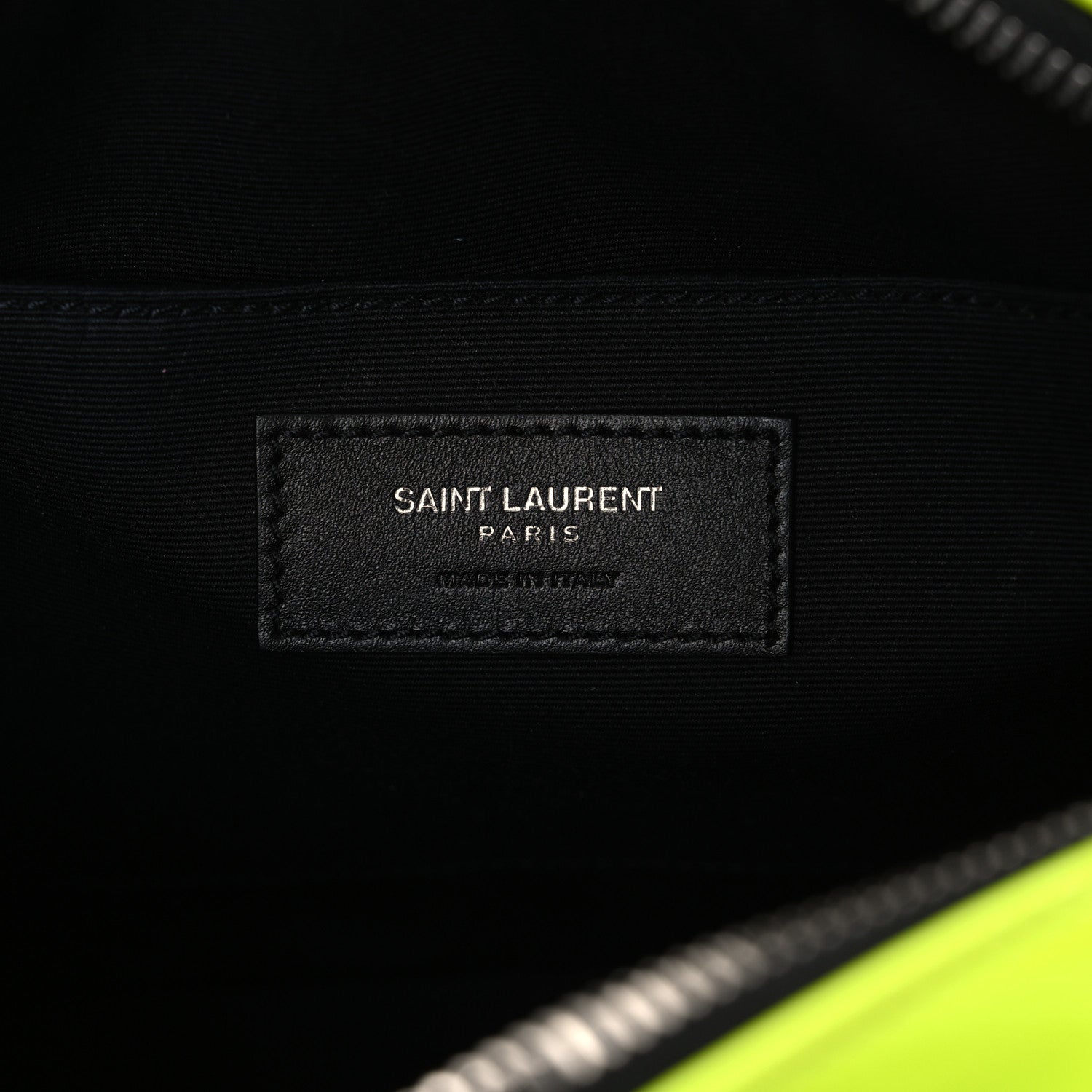 Patent Calfskin Matelasse Monogram Lou Camera Bag Neon Yellow
