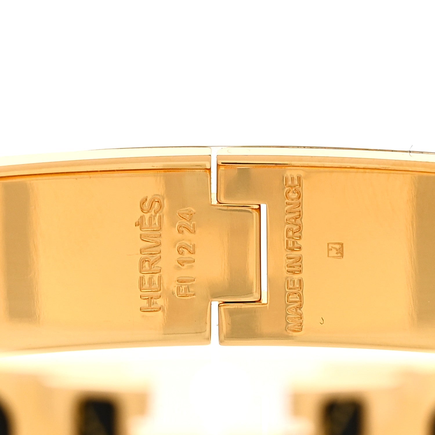 Enamel Printed Jour de Casting Narrow Clic Clac H Bracelet PM Jaune Or Black