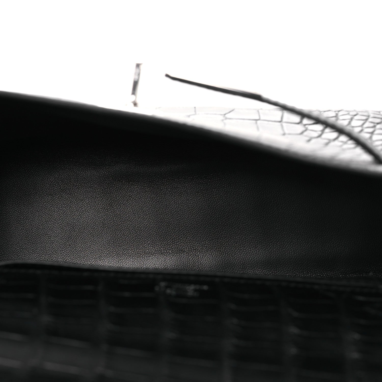 Matte Alligator Kelly Pochette Black