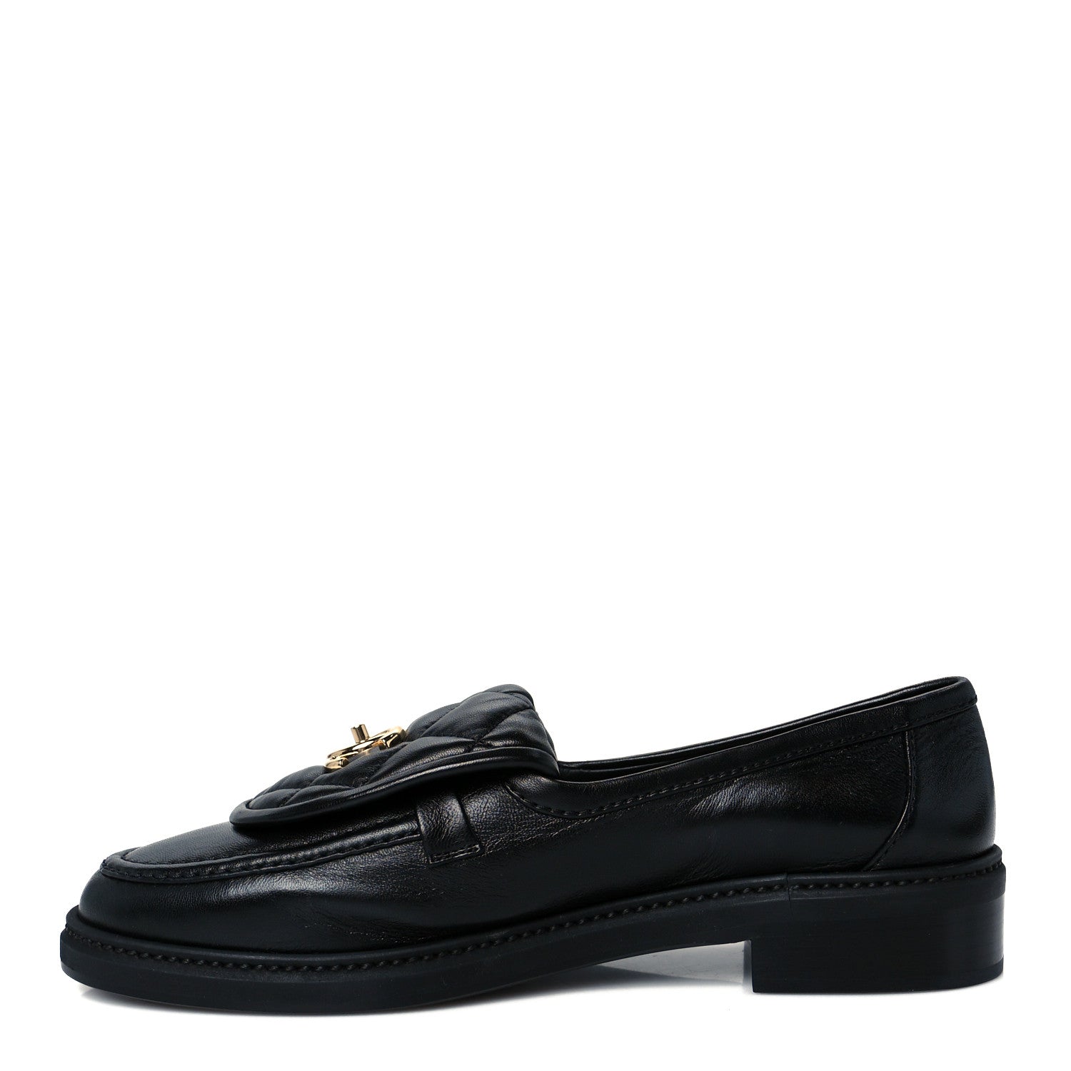 Lambskin Quilted CC Turnlock Loafers 39.5 Black