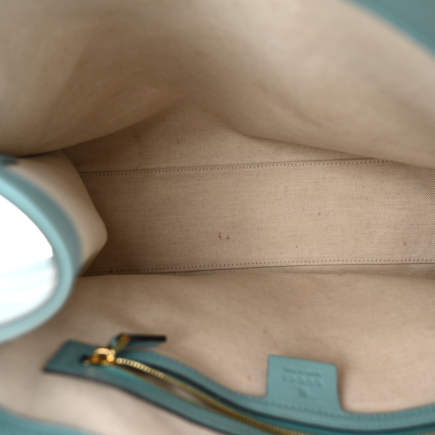Wonka Grain Calfskin GG Monogram Star Embossed Medium GG Tote Dusty Azure