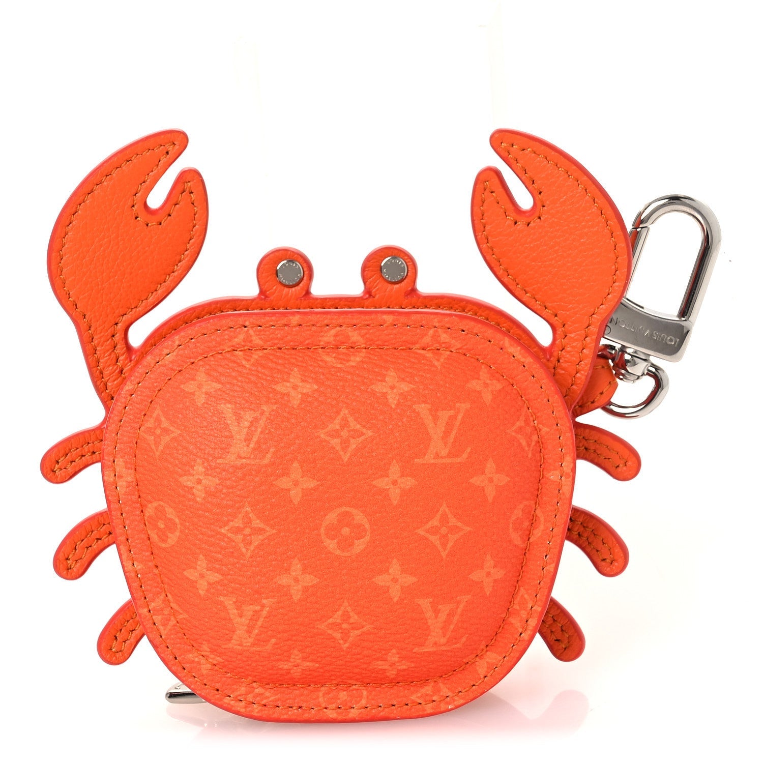Monogram Crab Bag Charm Orange
