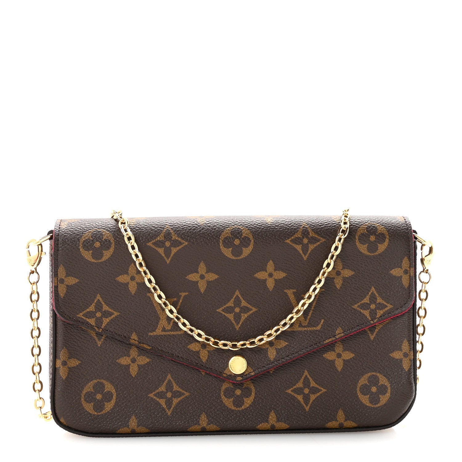Monogram Pochette Felicie Chain Wallet Fuchsia