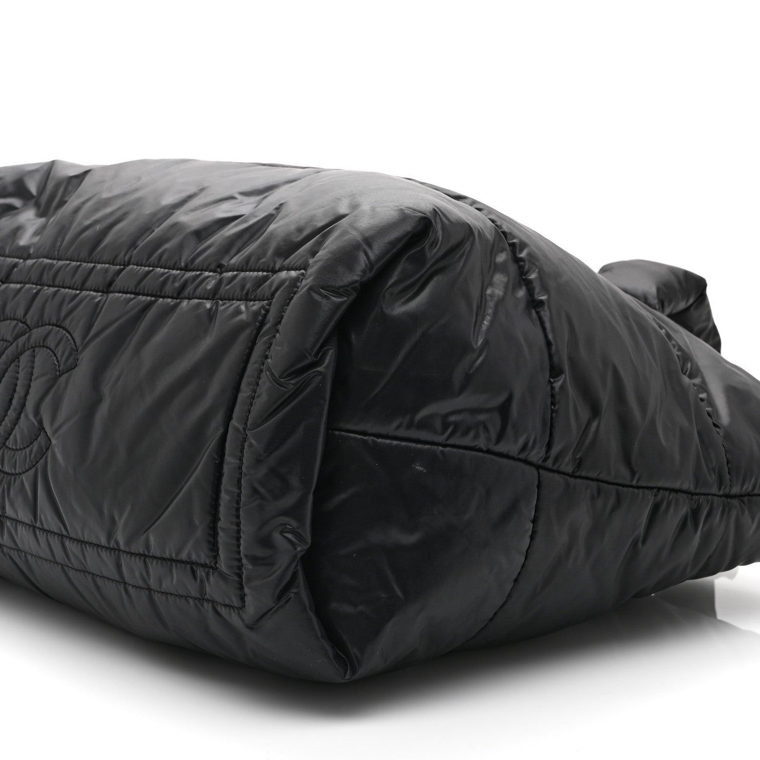 Lambskin Quilted Large Coco Cocoon Reversible Tote Black