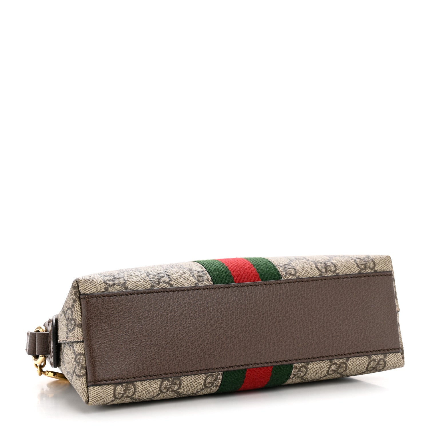 GG Supreme Monogram Textured Dollar Calfskin Web Small Ophidia Dome Shoulder Bag Beige Ebony New Acero
