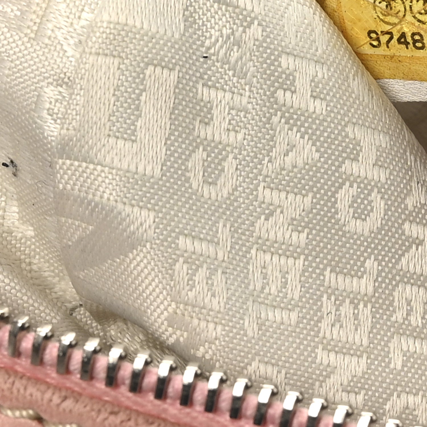 Canvas Woven Lambskin Lax Accordion Hobo Pink