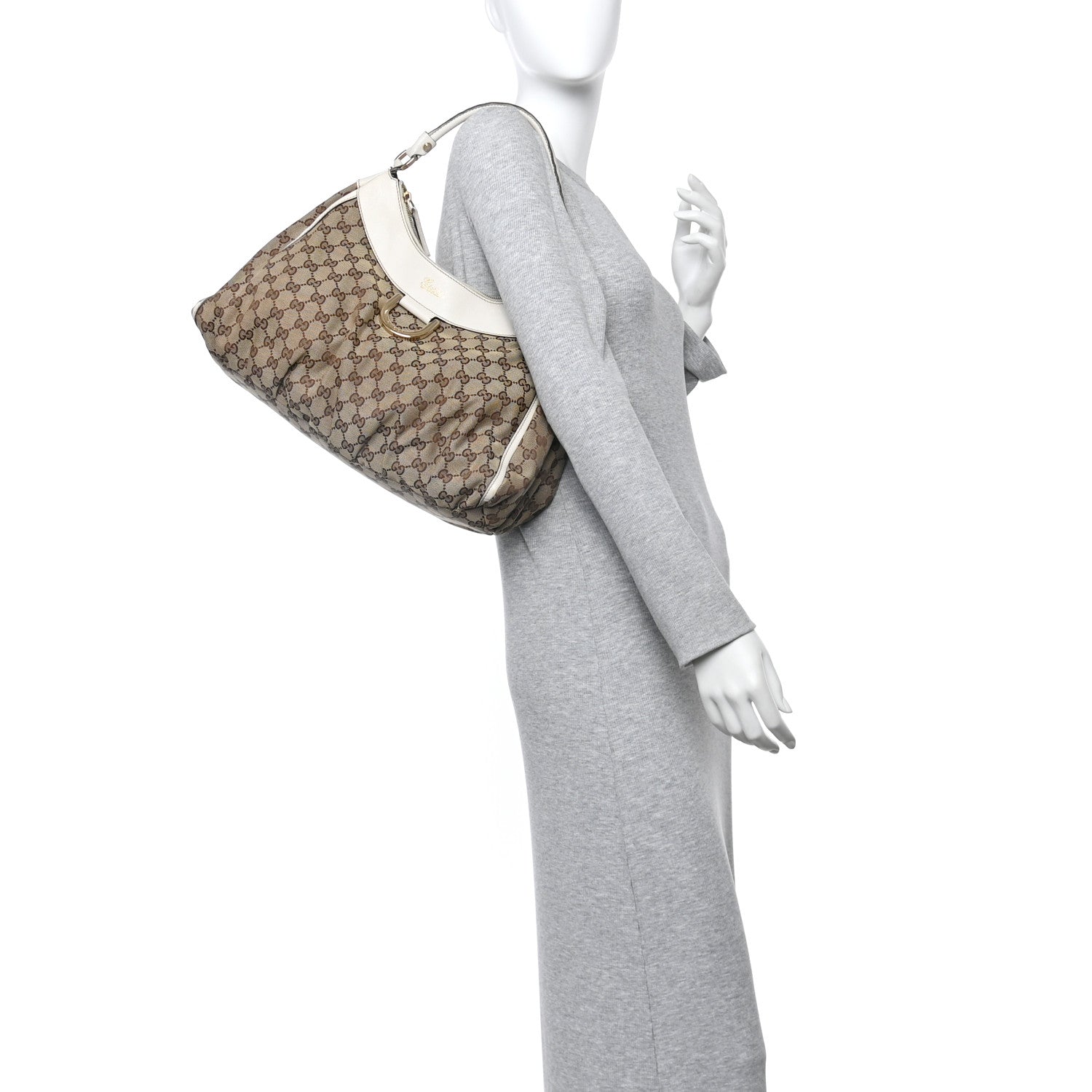 Monogram Large D Gold Hobo Off White