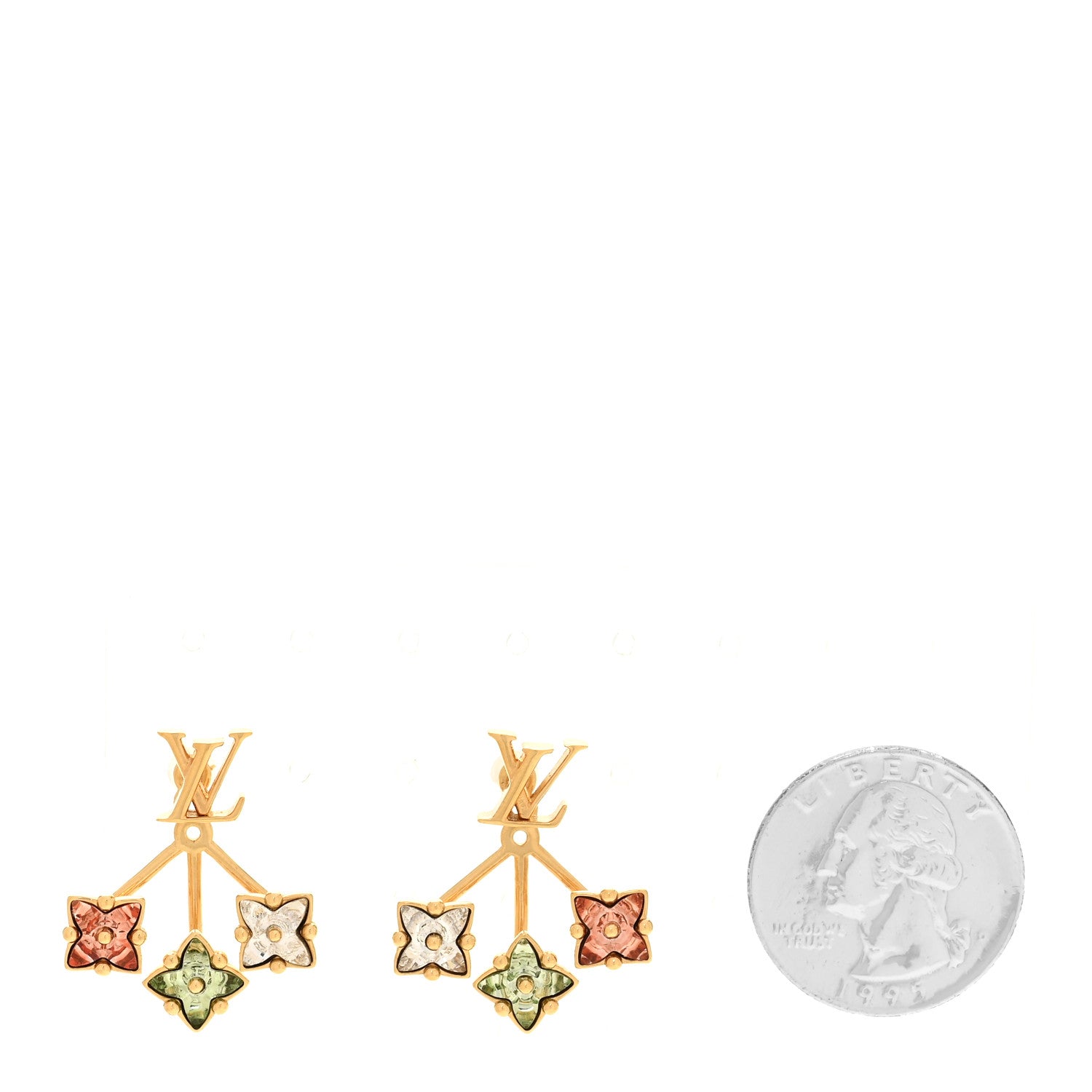 Metal Crystal Loulougram Earrings Multicolor