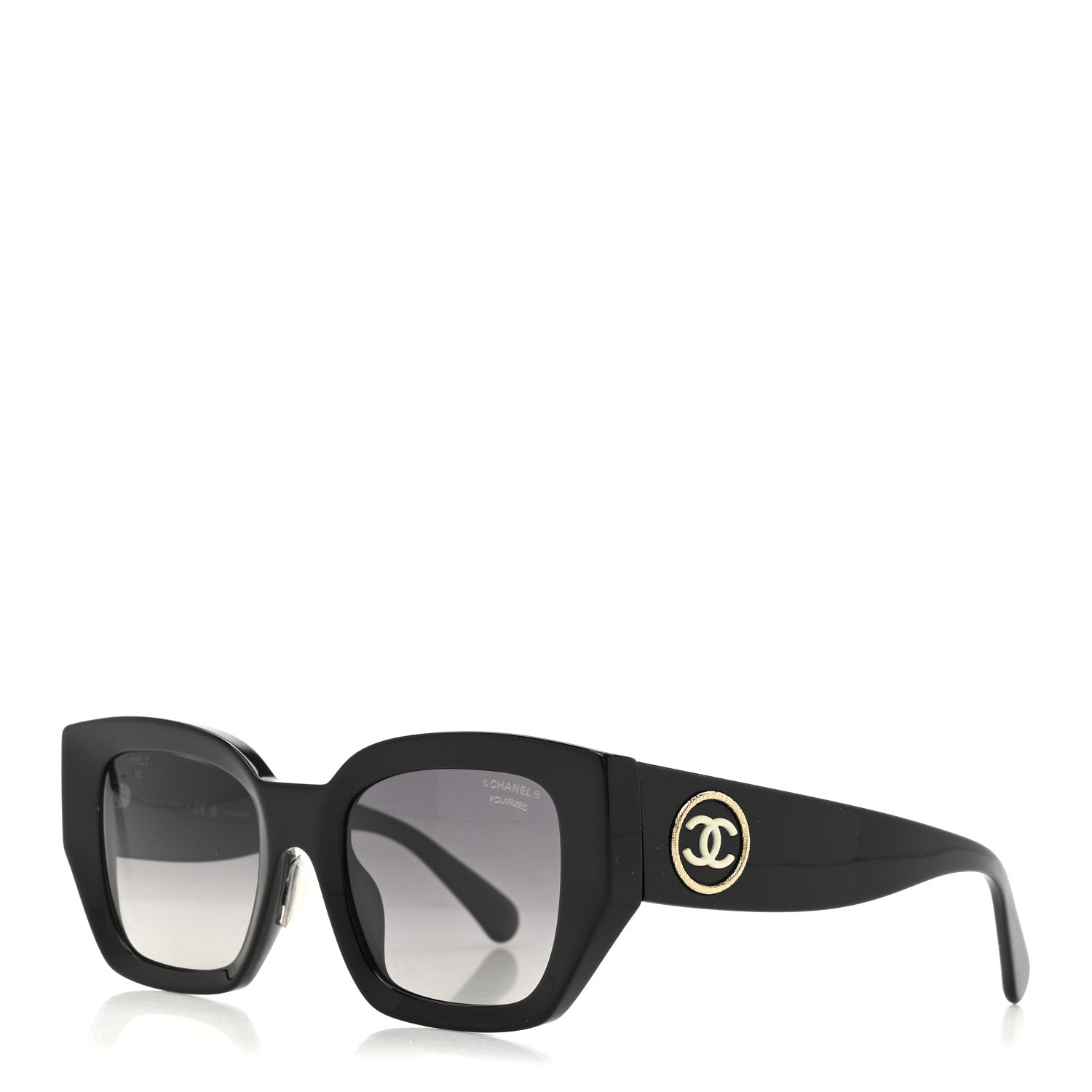 Acetate Polarized Square Sunglasses 5506-A Black