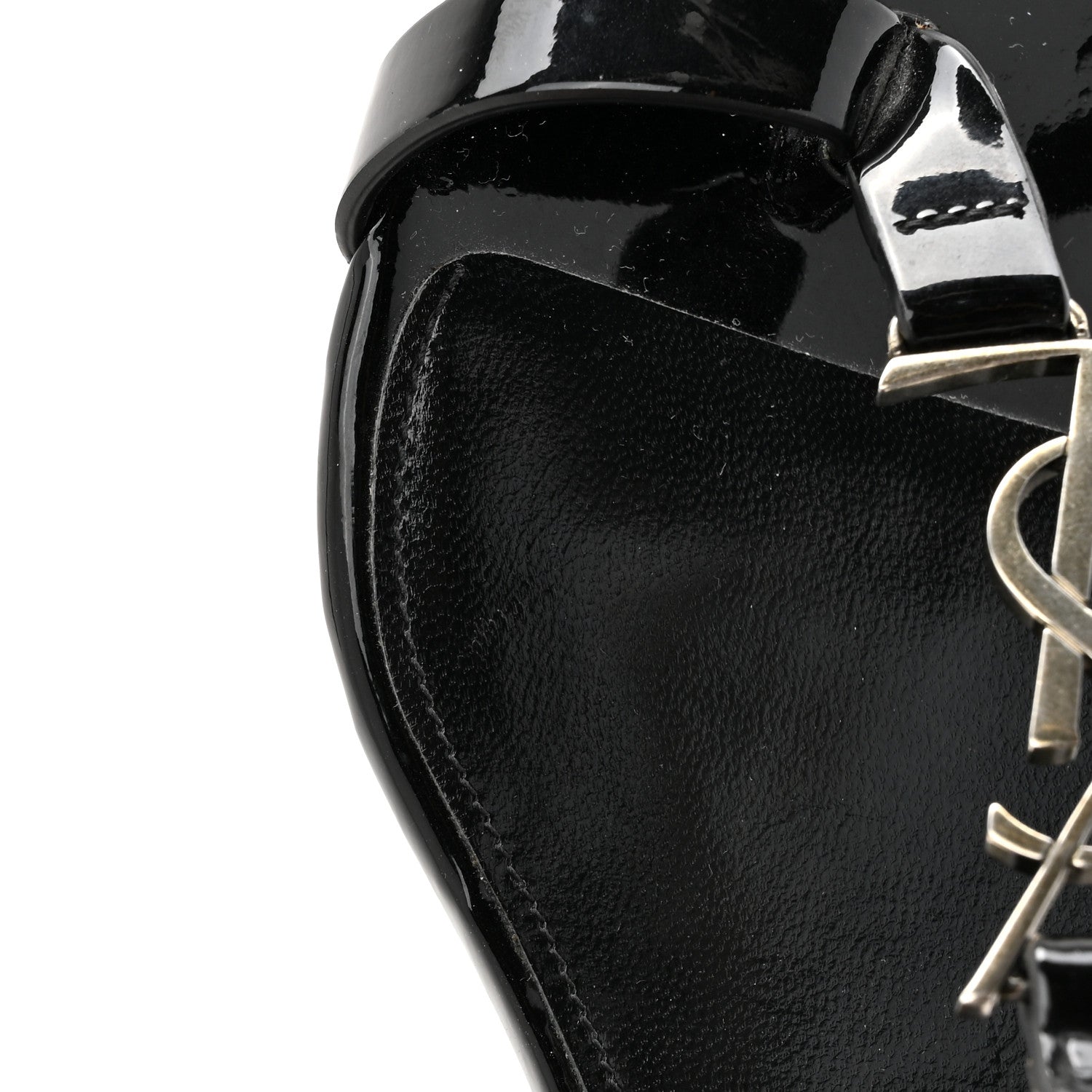Vitello Vernice Soft Cassandra 05 Monogram Sandals 35.5 Black