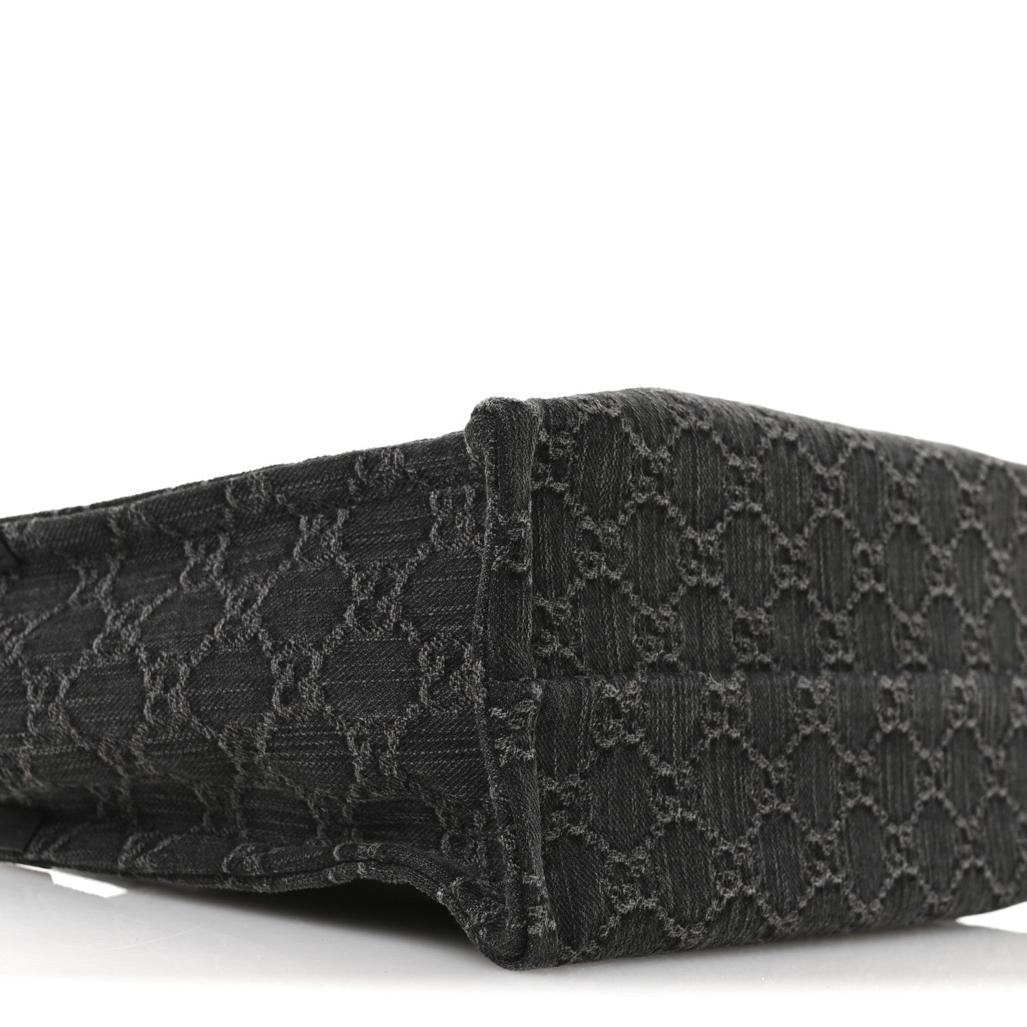 Denim Ophidia GG Monogram Tote Medium Black Grey