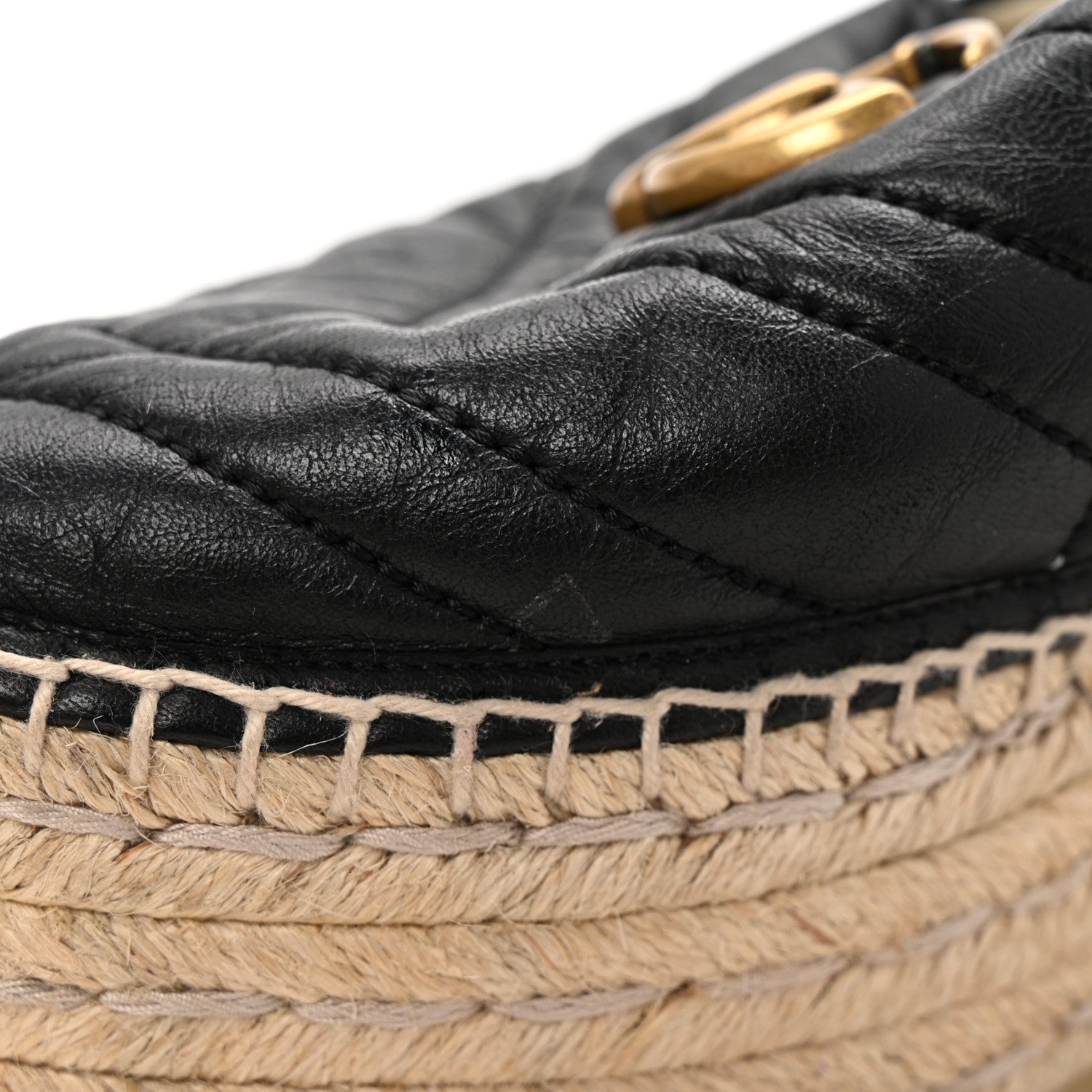 Nappa Matelasse GG Marmont Platform Espadrilles 39 Black