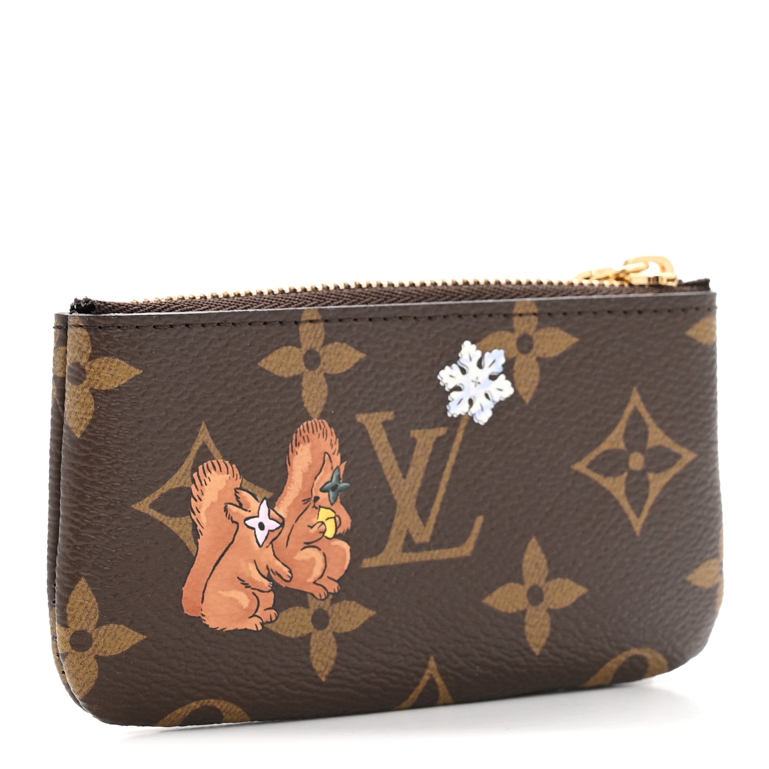 Monogram 2025 Christmas Animation Vivienne Paw Print Key Pouch Blue Frost