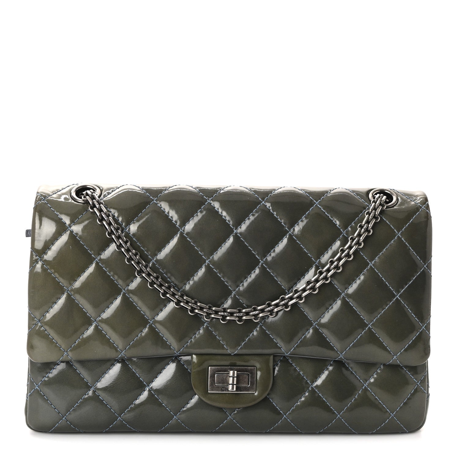 Patent Quilted 2.55 Reissue 226 Flap Blue