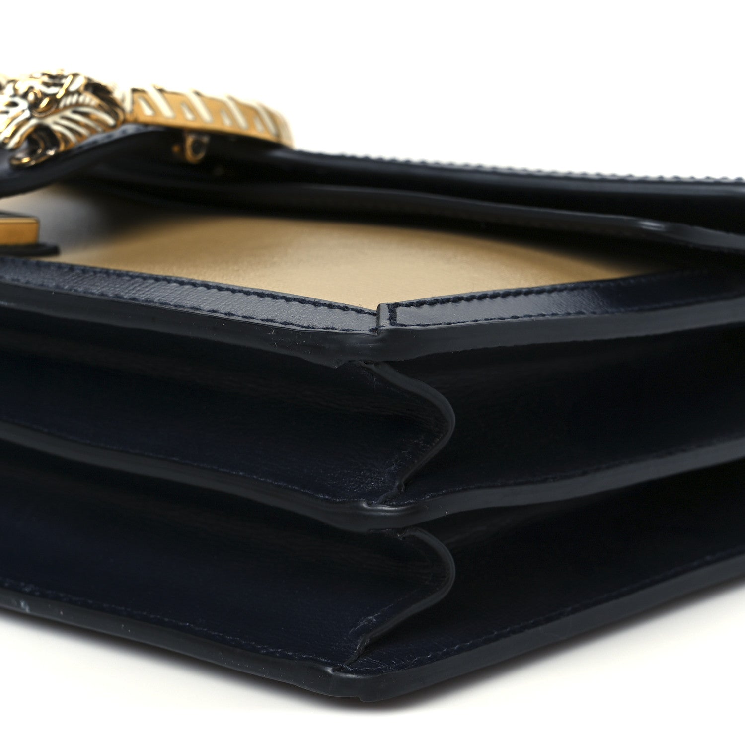 Azalea Calfskin Enamel Small Dionysus Shoulder Bag Brick Sand Navy Off White