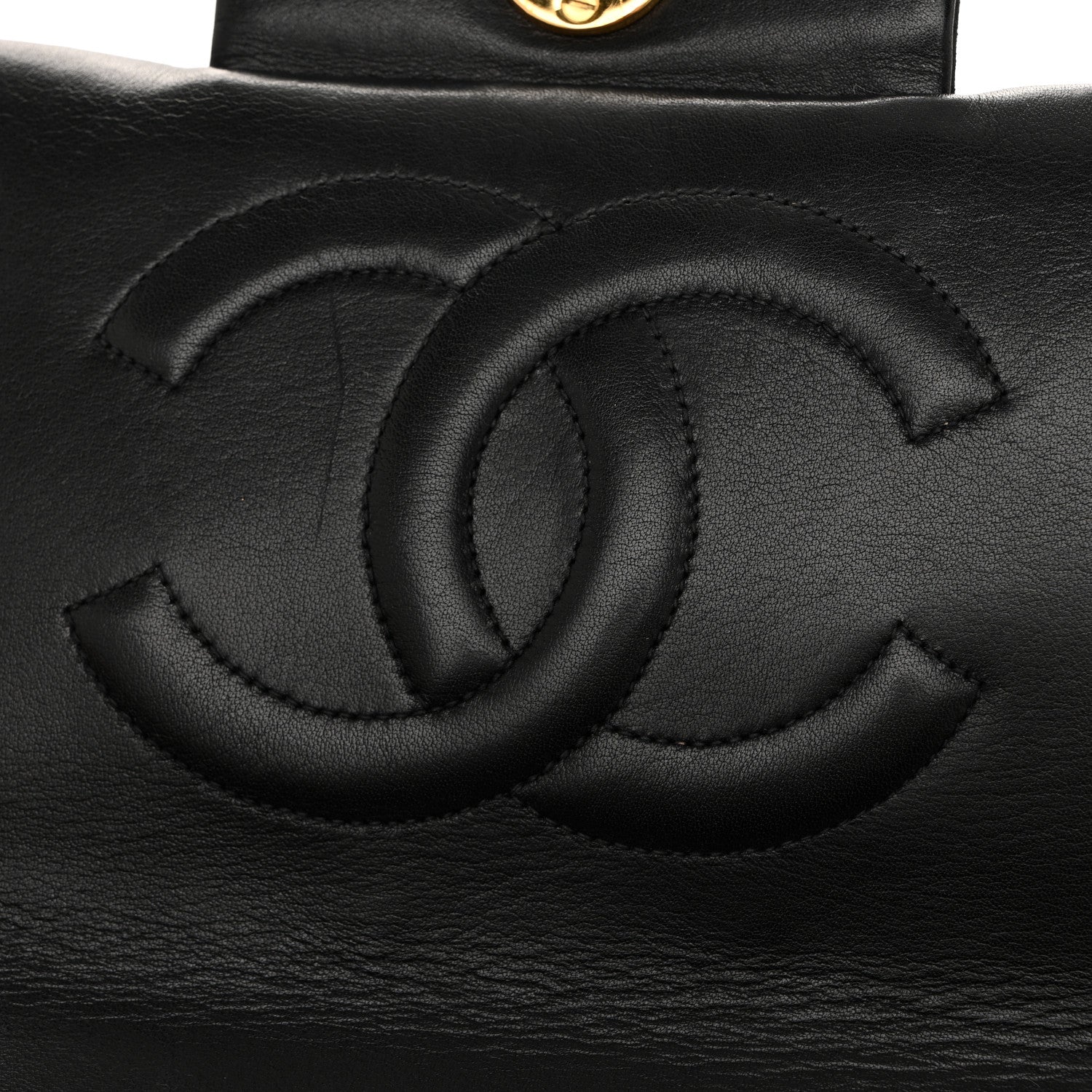 Lambskin Quilted XL Jumbo Single Flap Black