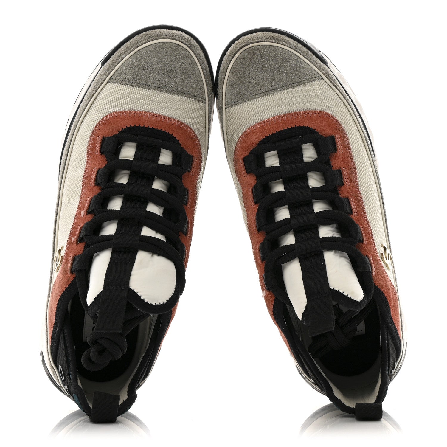 Fabric Suede CC Sneakers 37 White Light Grey Pink