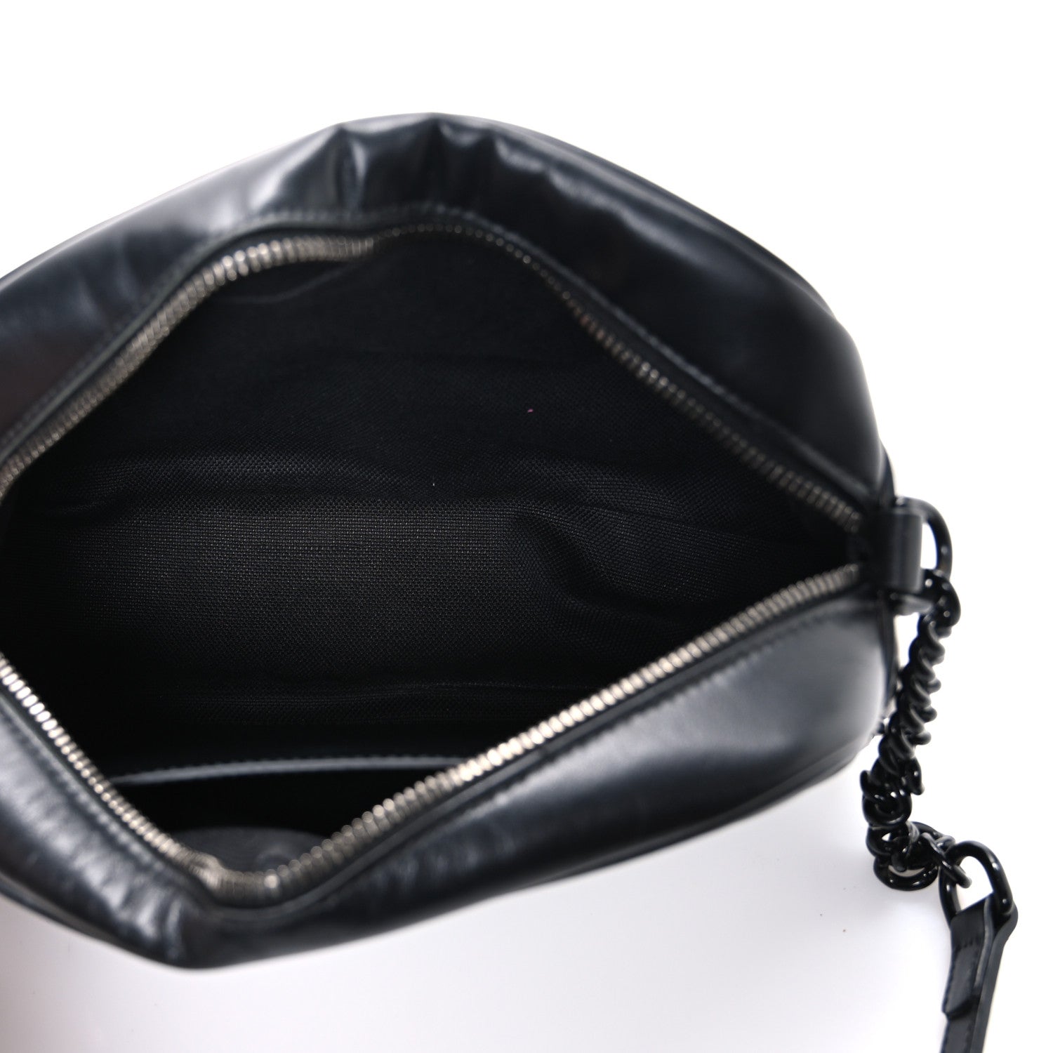 Calfskin Matelasse Monochrome Small GG Marmont Chain Shoulder Bag Black