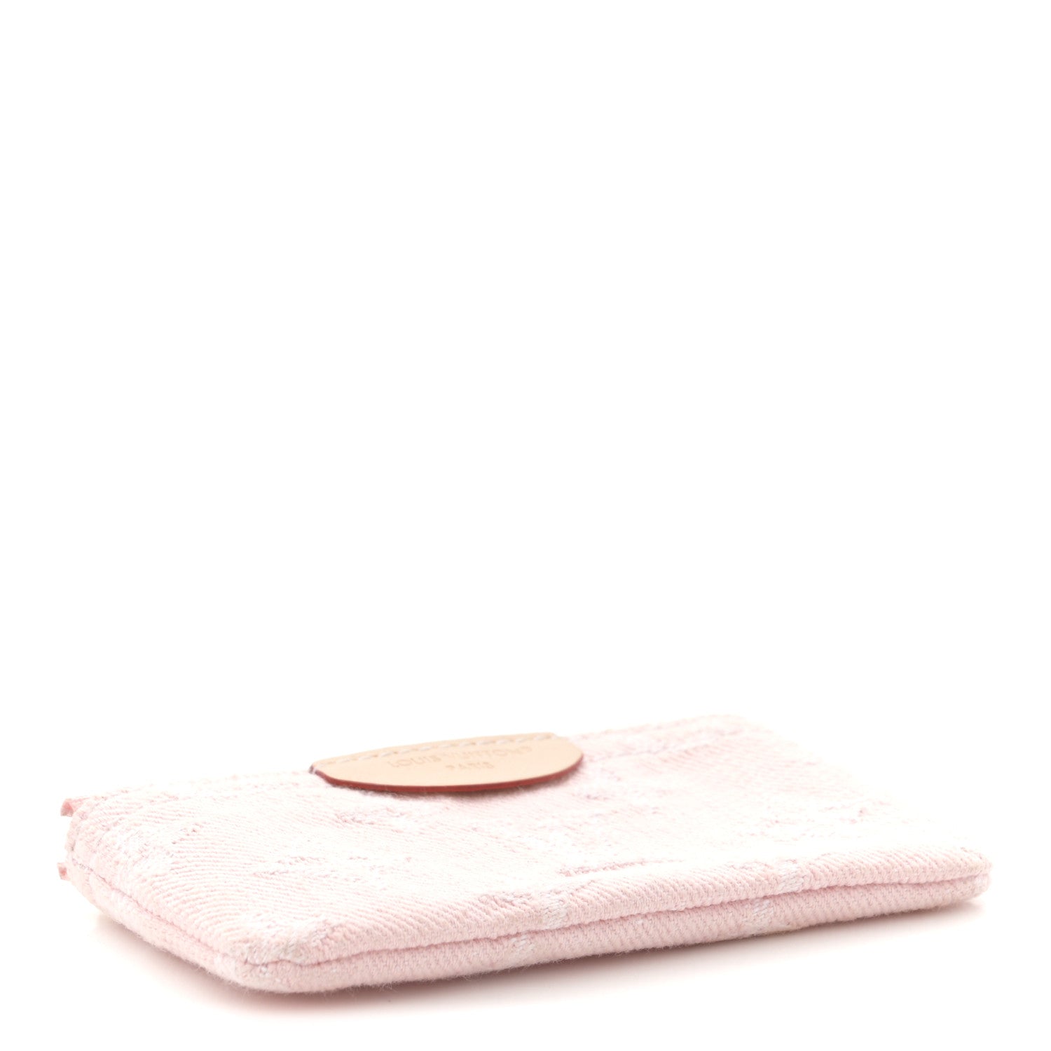 Monogram Denim Key Pouch Washed Pink