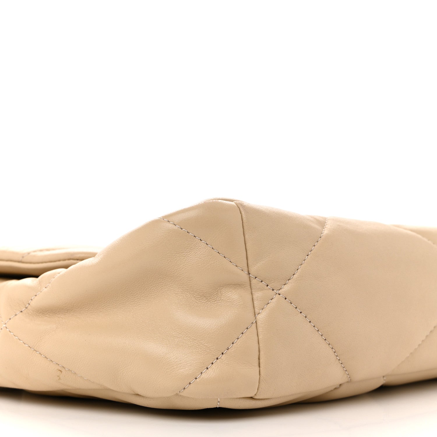 Lambskin Quilted Large Chanel 19 Flap Beige