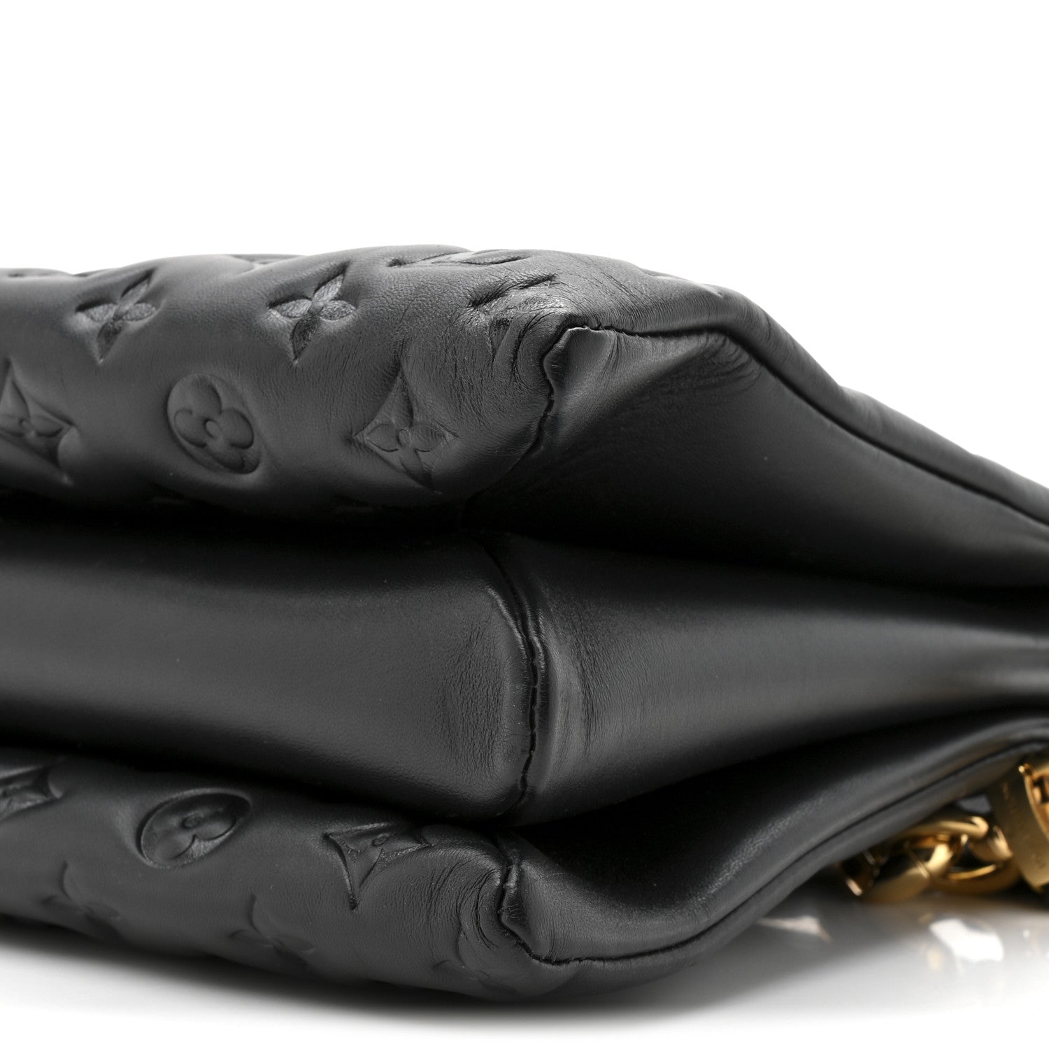 Lambskin Embossed Monogram Coussin MM Black
