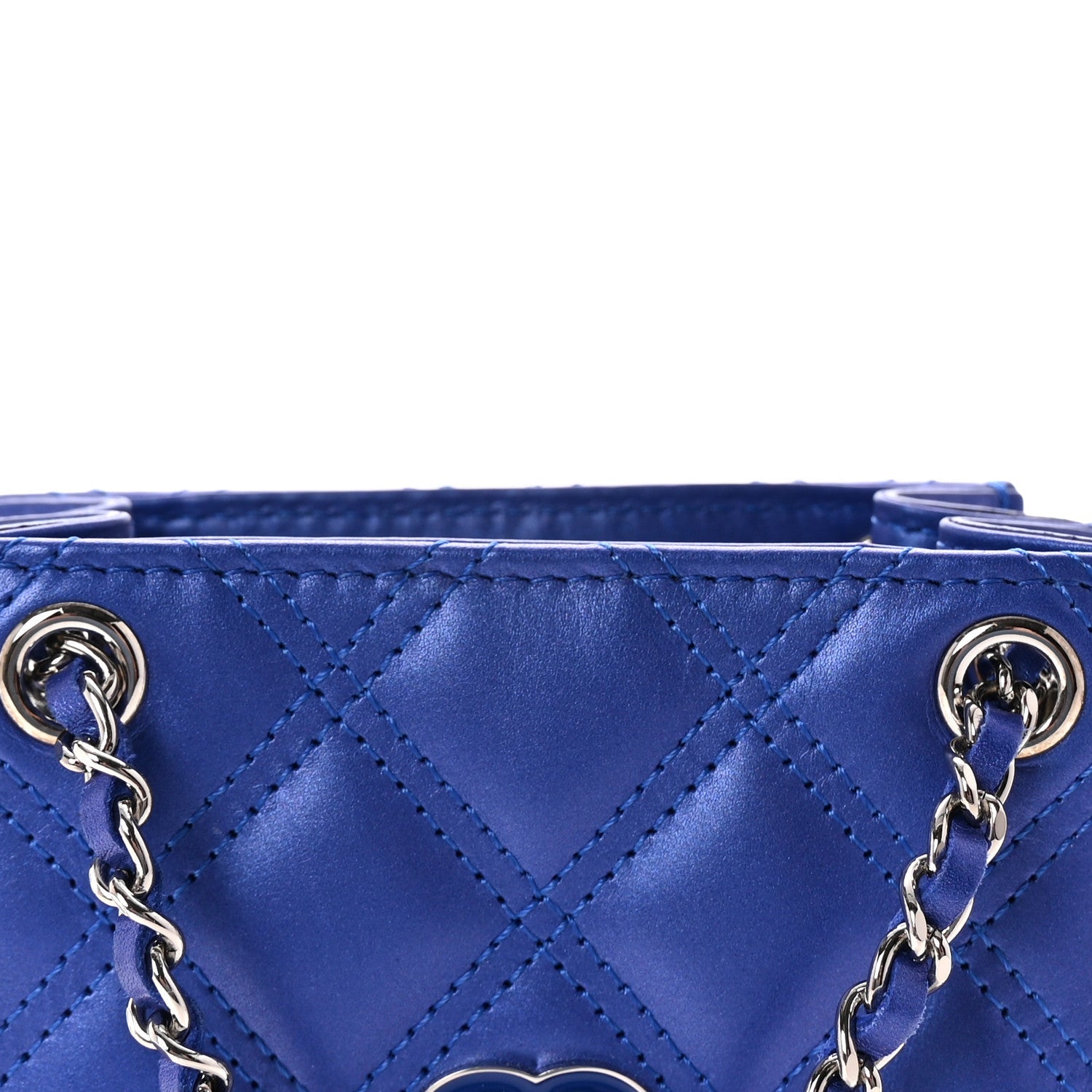 Calfskin Quilted Crossbody CC Phone Holder Dark Blue