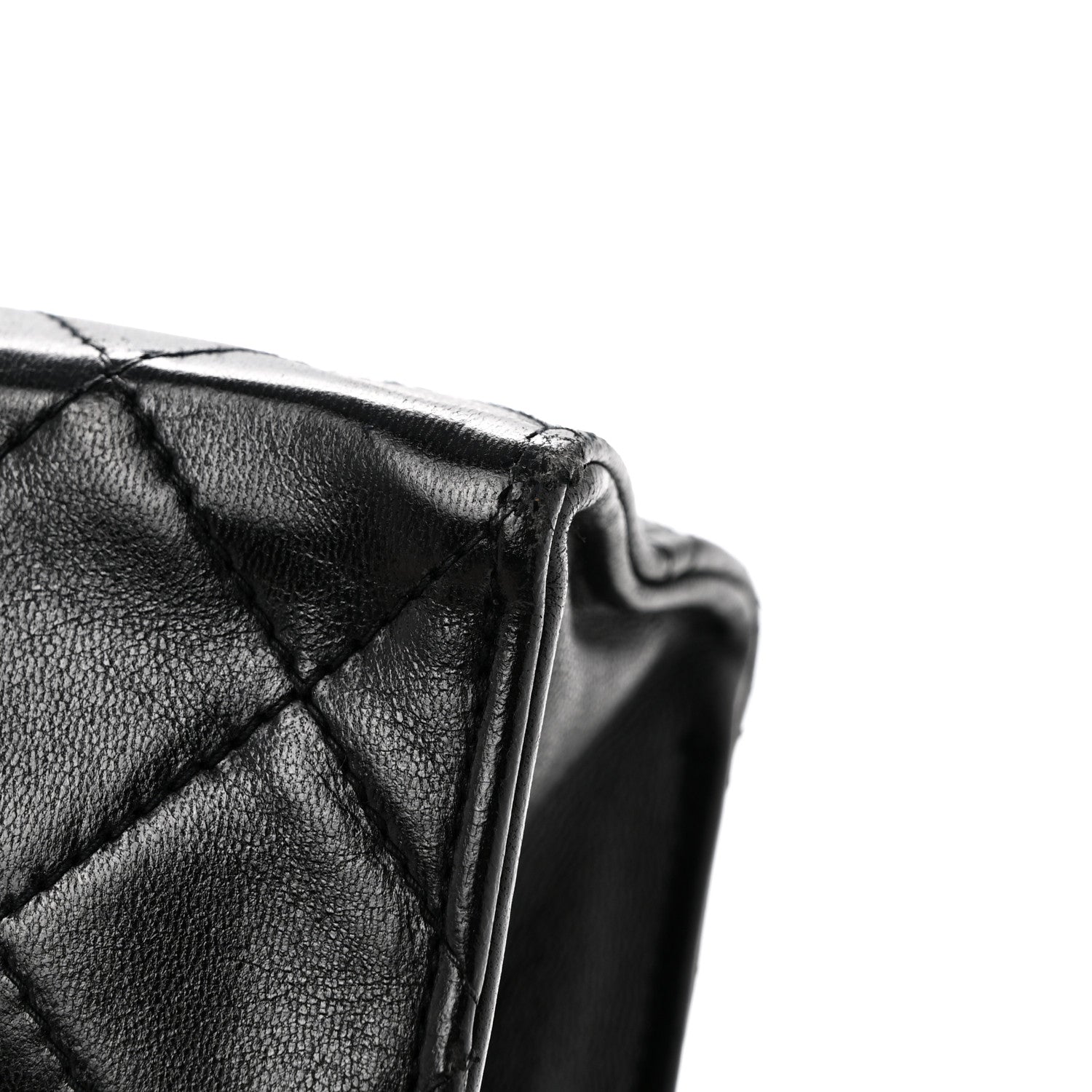Lambskin Quilted Envelope Flap Black