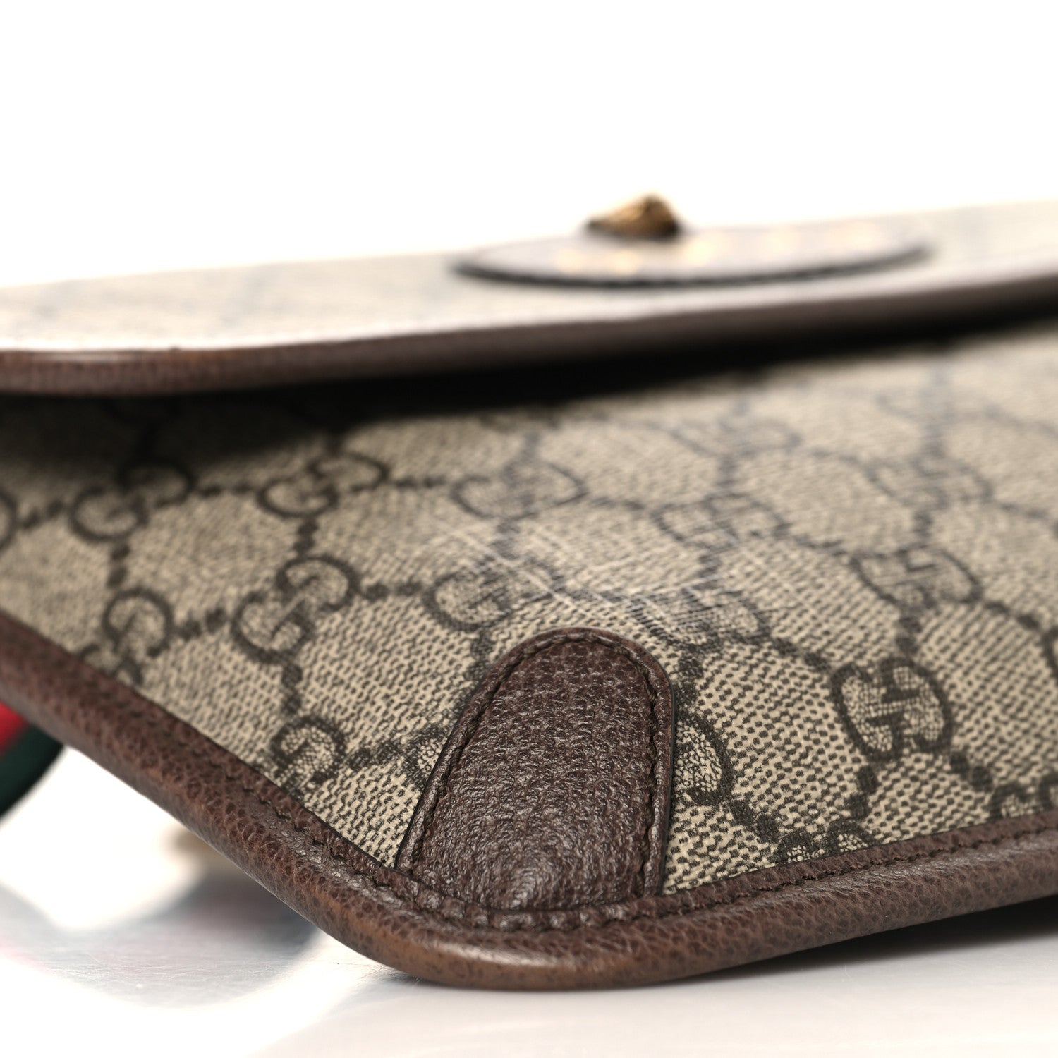 GG Supreme Monogram Neo Vintage Web Belt Bag Brown