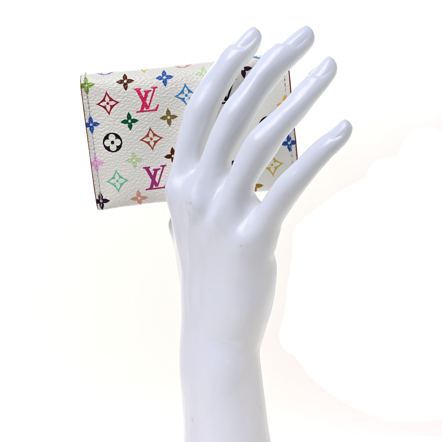 LV X TM Monogram Multicolor Slim Card Holder White