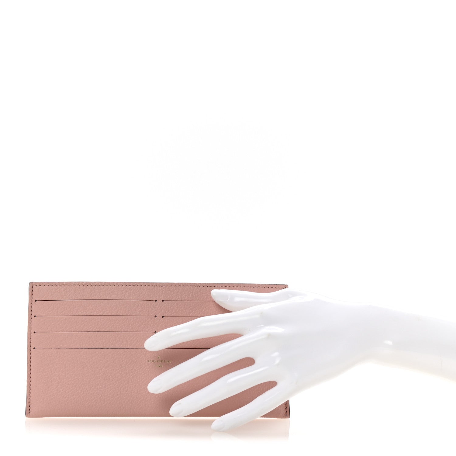 Calfskin Felicie Card Holder Insert Rose Poudre