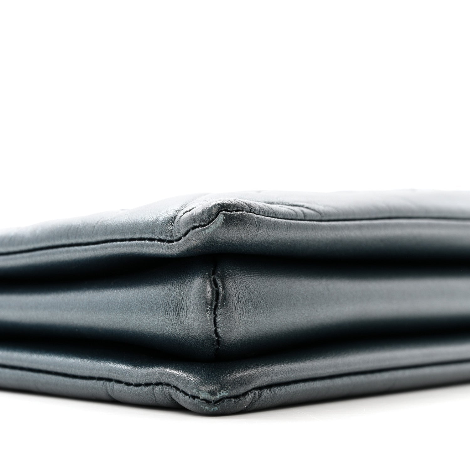 Metallic Lambskin Embossed Monogram Coussin PM Bleu