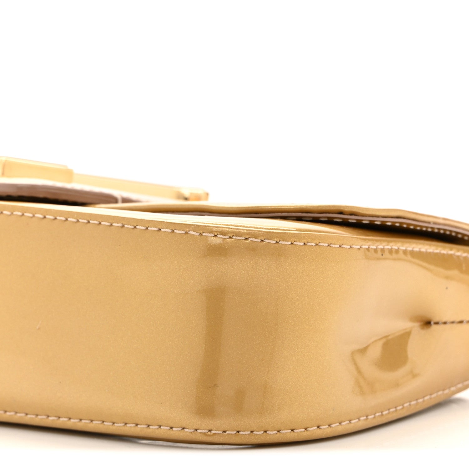 Patent Sobe Clutch Beige Poudre