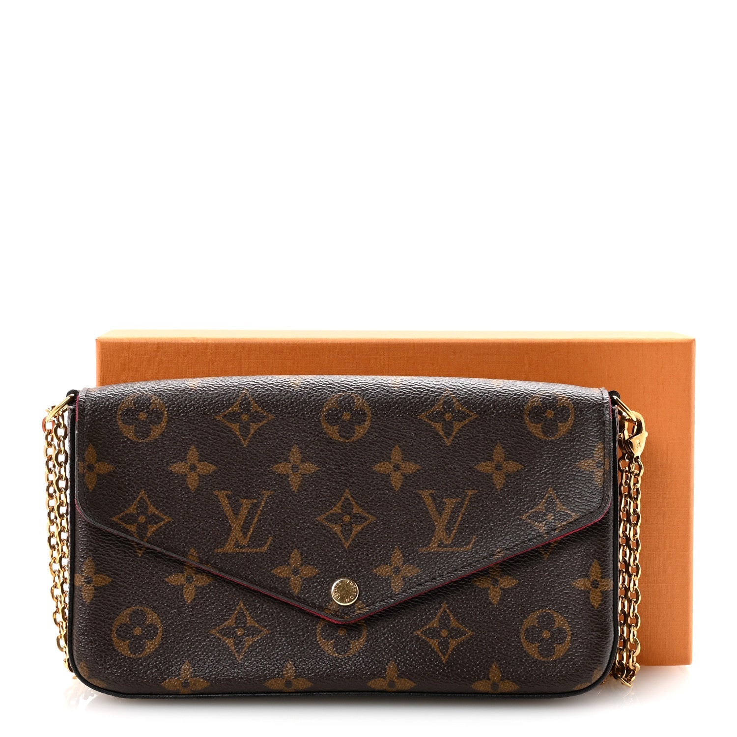 Monogram Pochette Felicie Chain Wallet Fuchsia