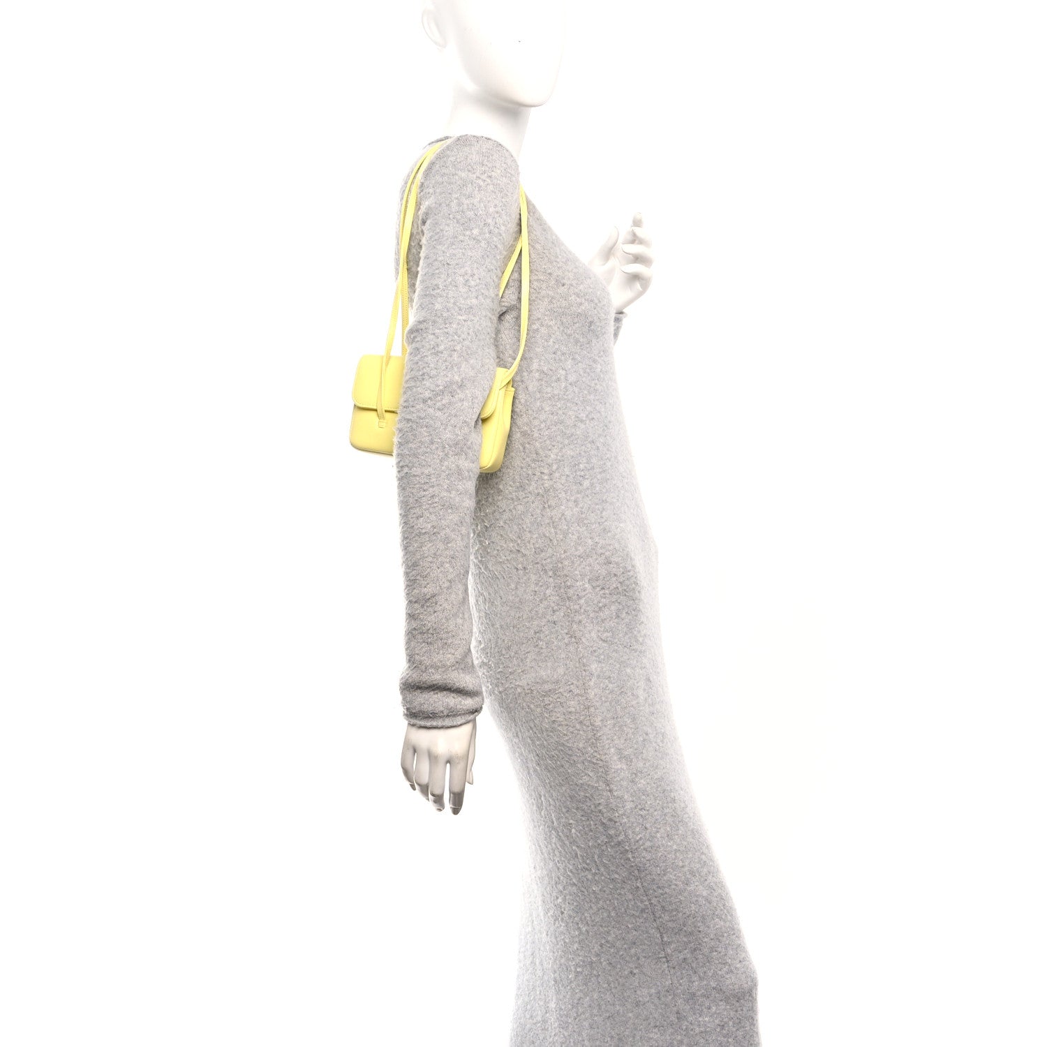 Shiny Caviar Mini Preppy Coco Shoulder Bag Light Yellow