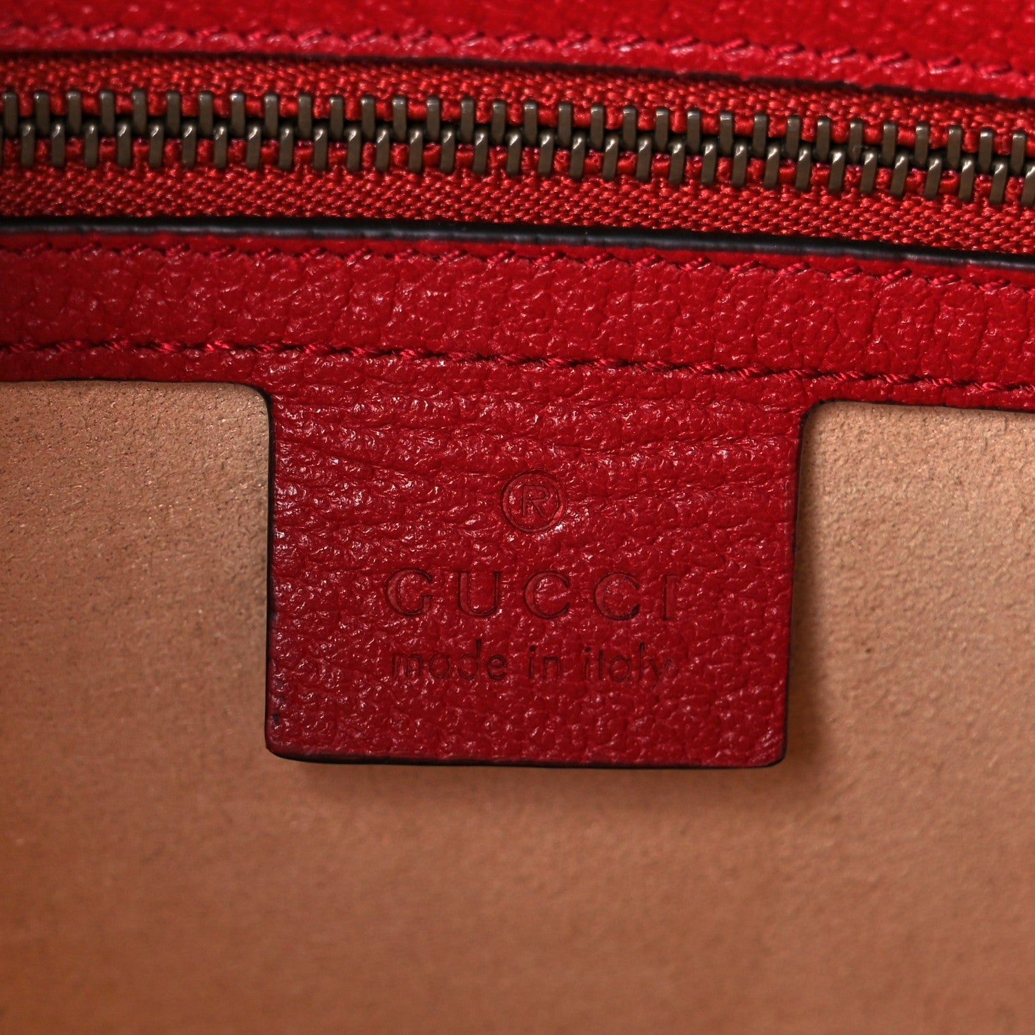 GG Supreme Monogram Small Queen Margaret Top Handle Bag Red