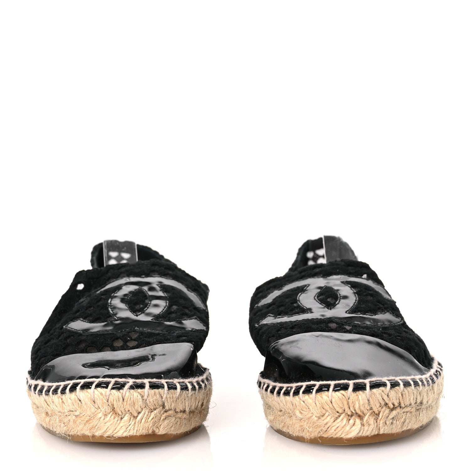 Lace Patent CC Espadrilles 40 Black
