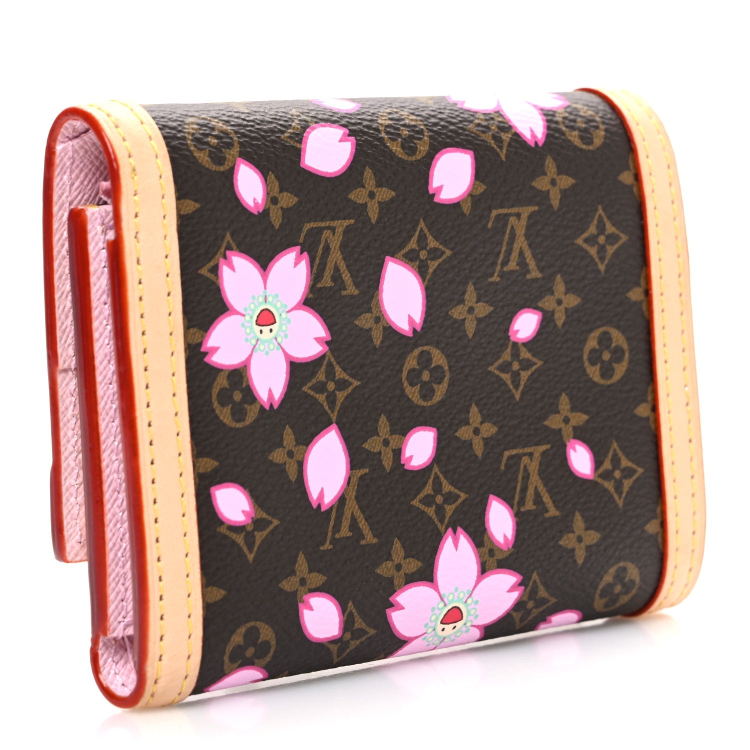 LV X TM Monogram Cherry Blossom Victorine Wallet Sakura Brown