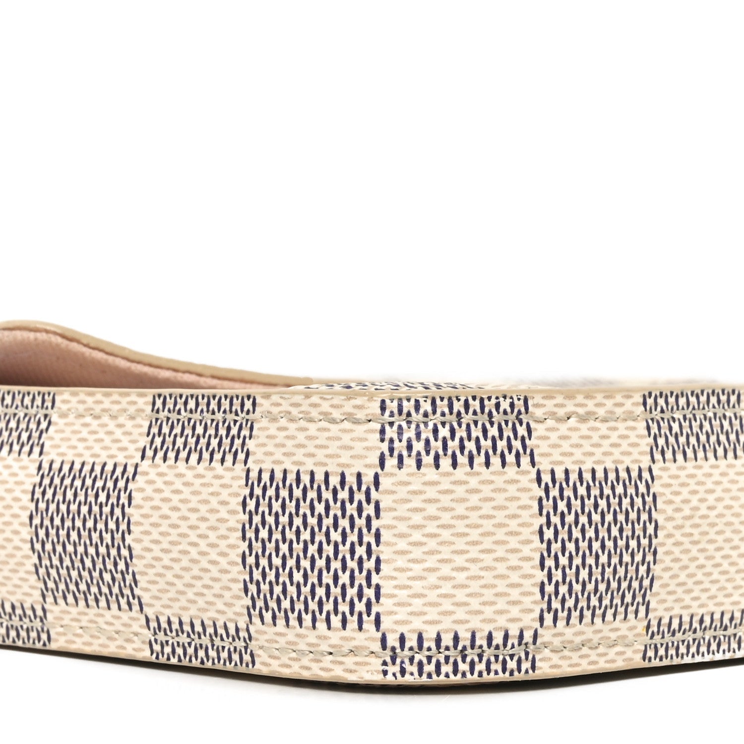 Damier Azur Pochette Felicie Chain Wallet Rose Ballerine
