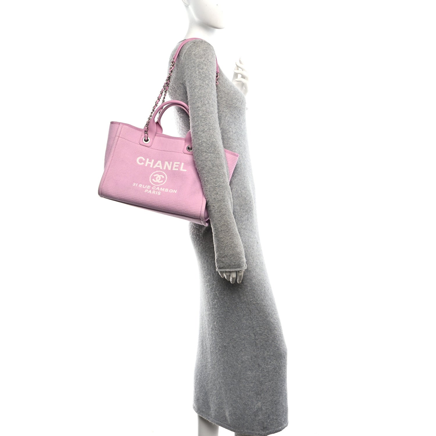 Mixed Fibers Small Deauville Tote Dark Pink