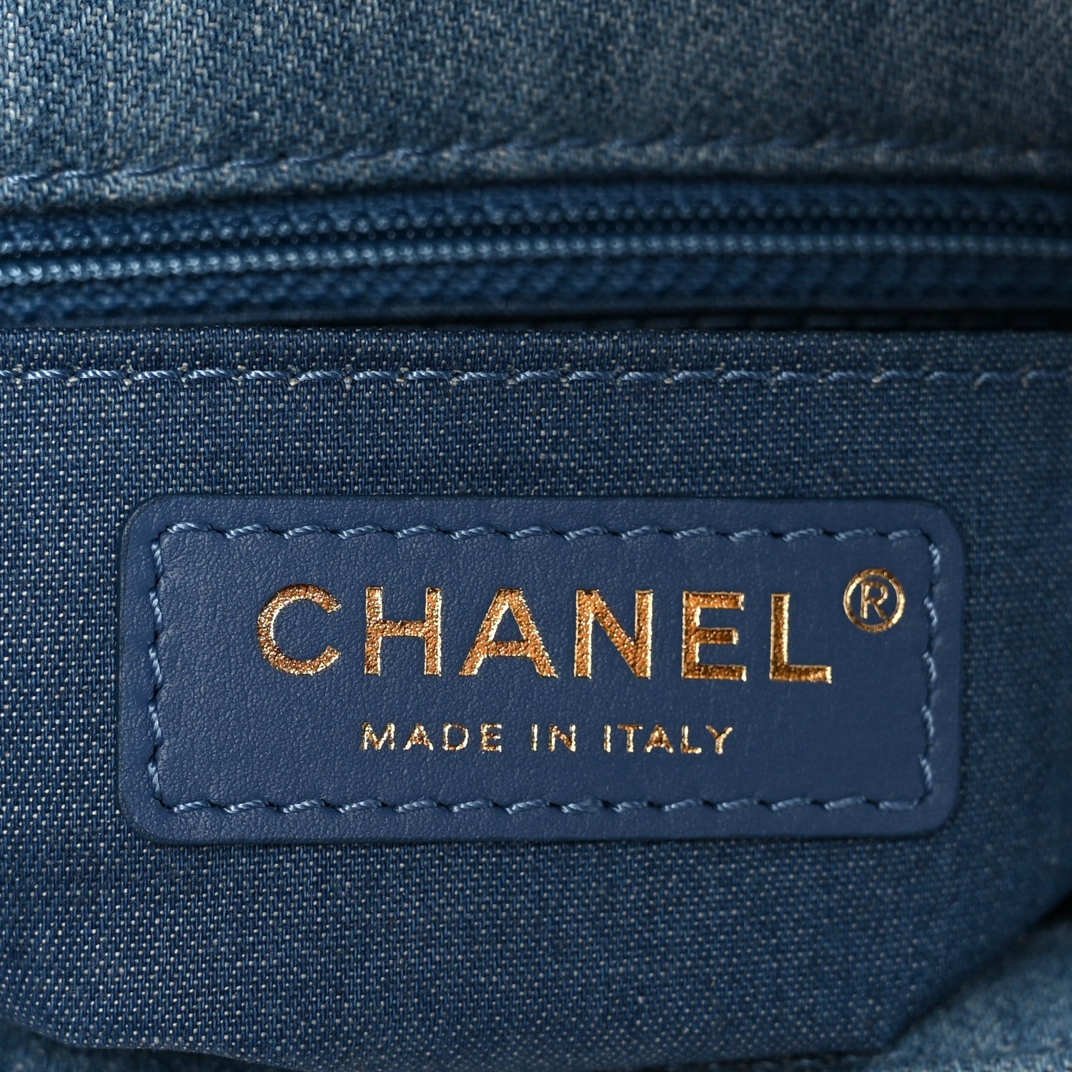 Denim Quilted Mini Pearl Crush Flap Blue