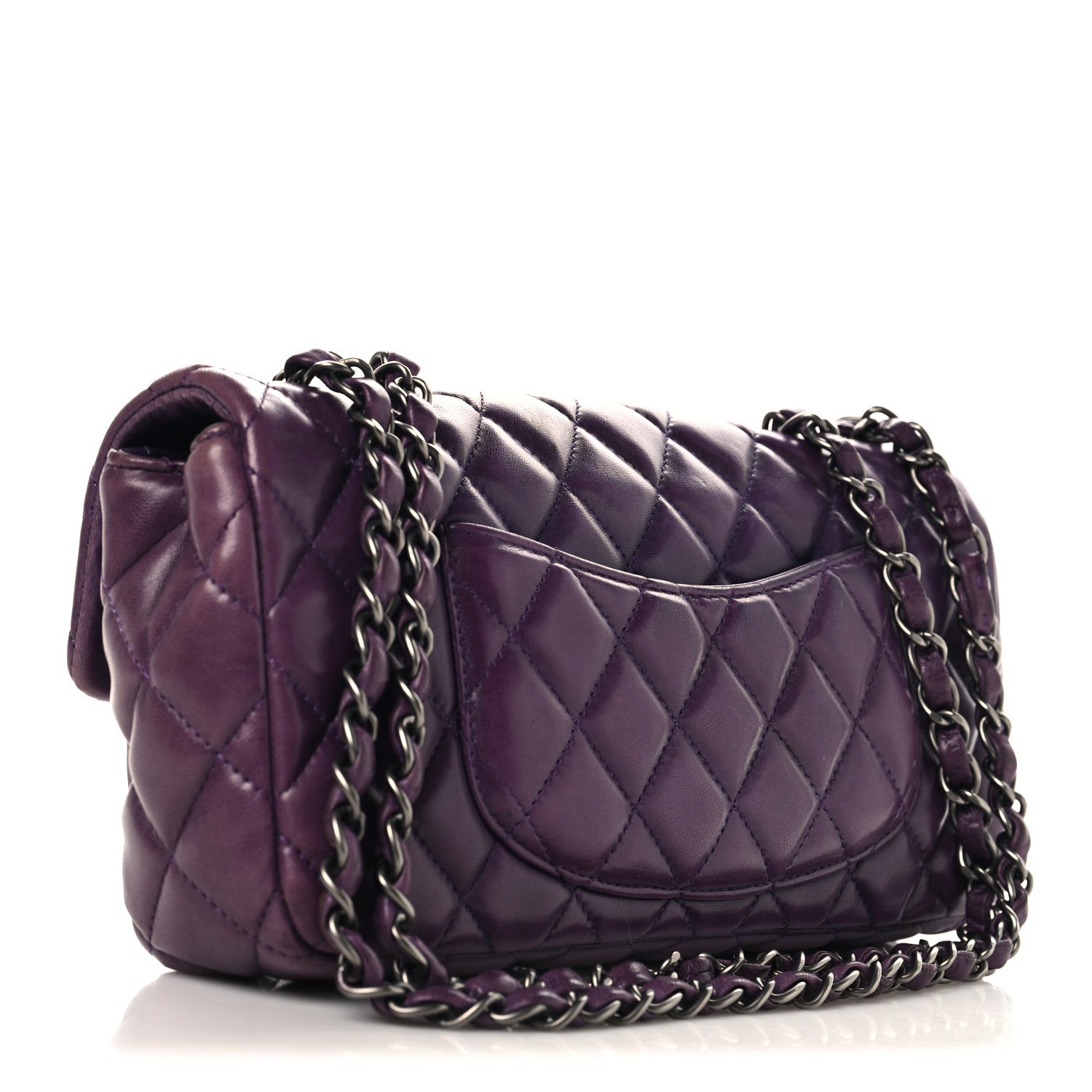Lambskin East West Flap Purple