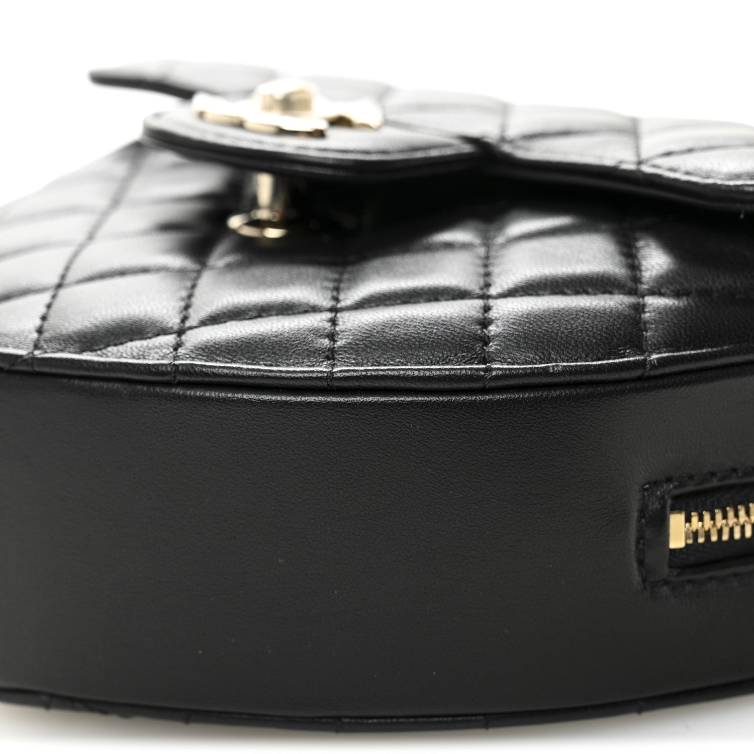 Lambskin Quilted Large CC In Love Heart Bag Black
