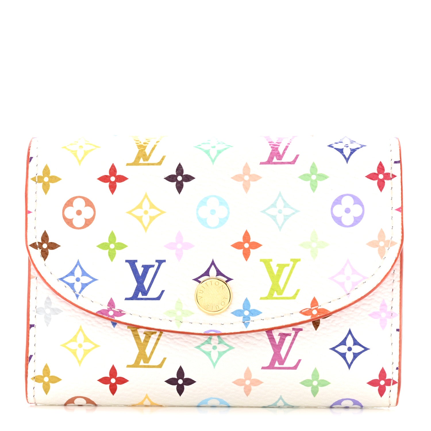 LV X TM Monogram Multicolor Rosalie Coin Purse White Kawaii Pink