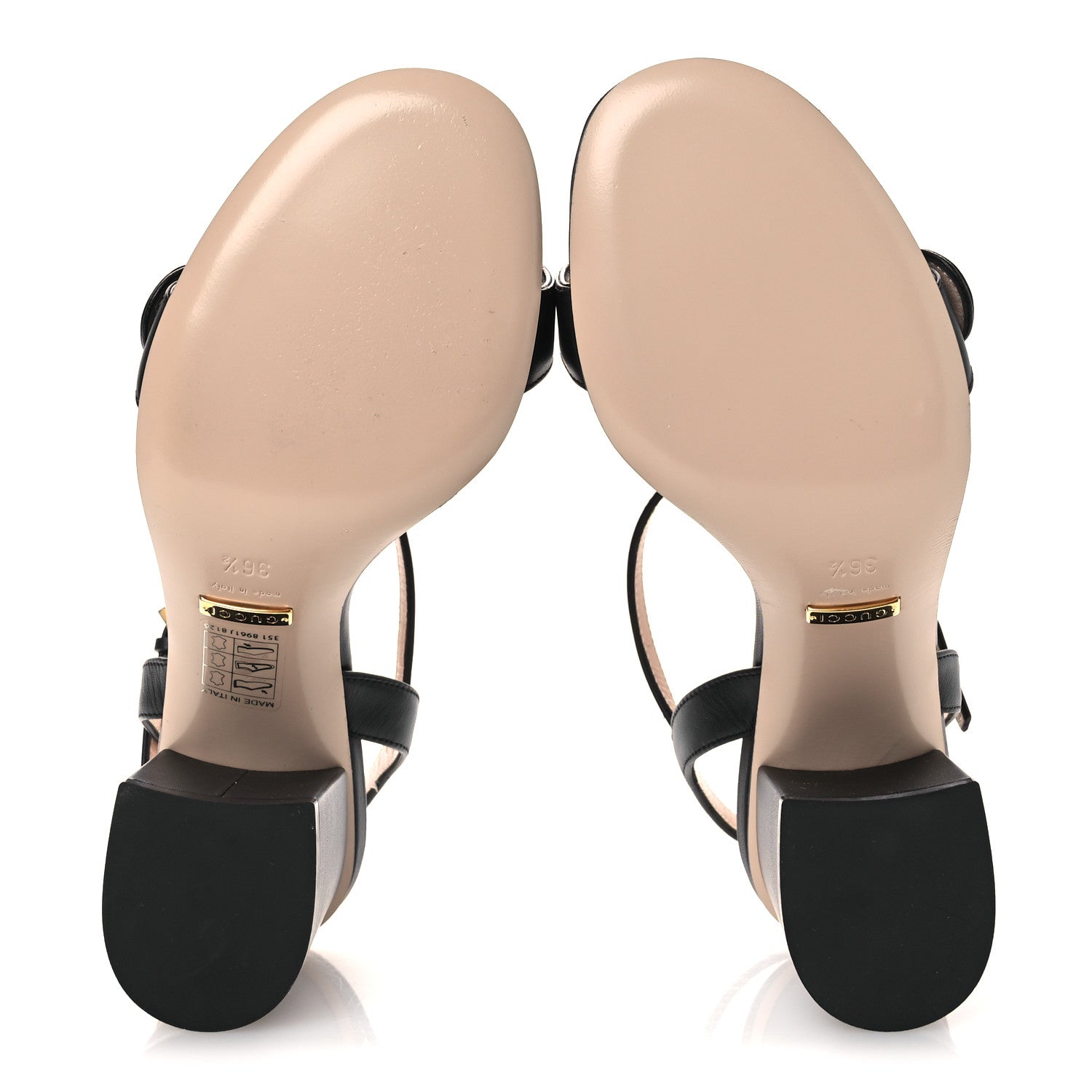 Lifford Calfskin GG Marmont Ankle Wrap 75mm Sandals 36.5 Black