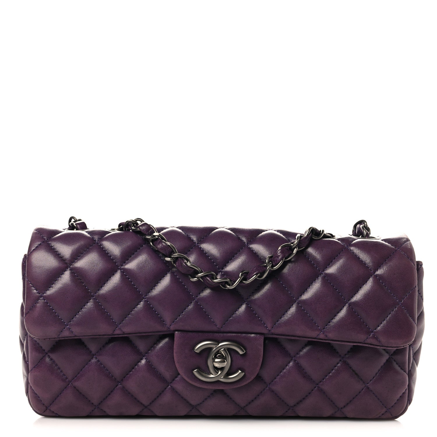 Lambskin East West Flap Purple