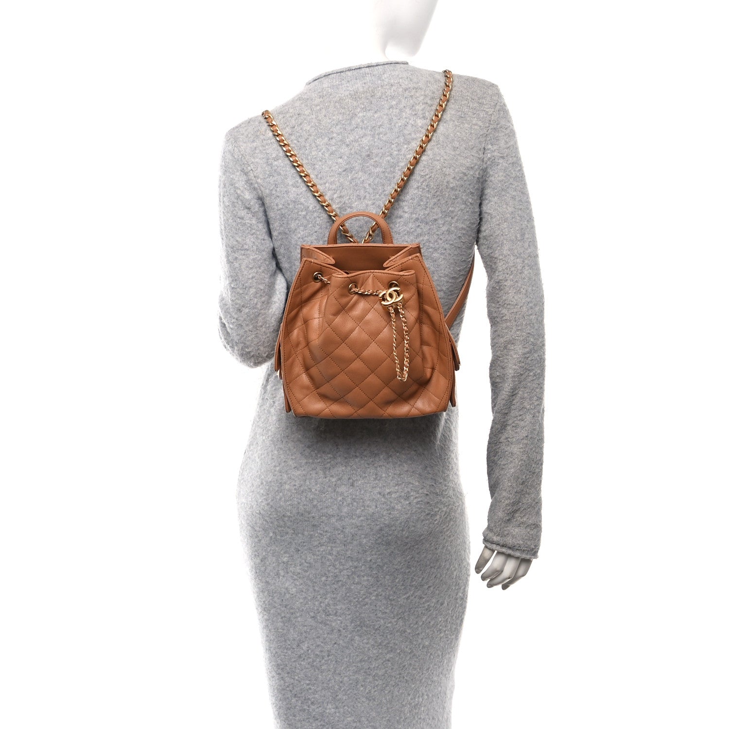 Caviar Quilted Medium Chanel 25 Backpack Brown