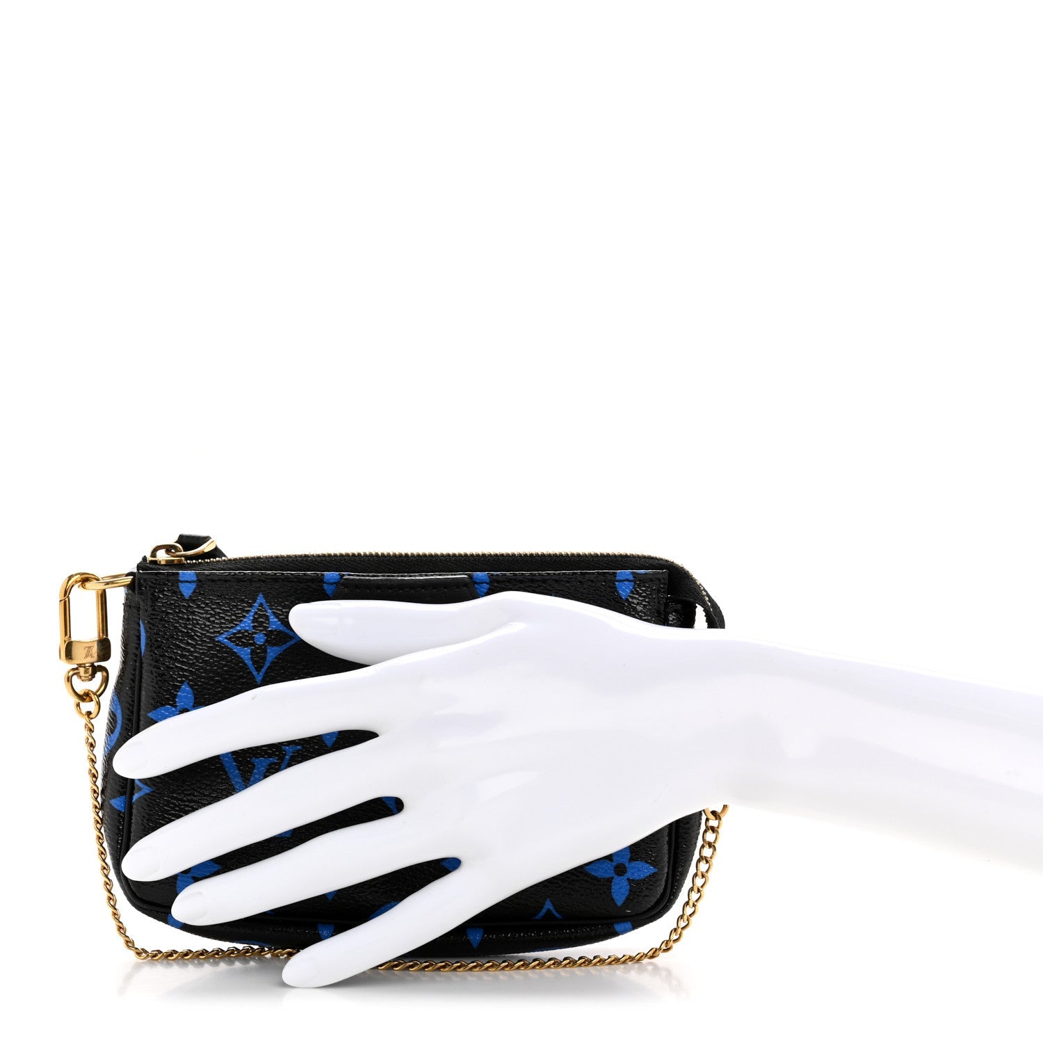 Colored Monogram Mini Pochette Accessories Blue Black