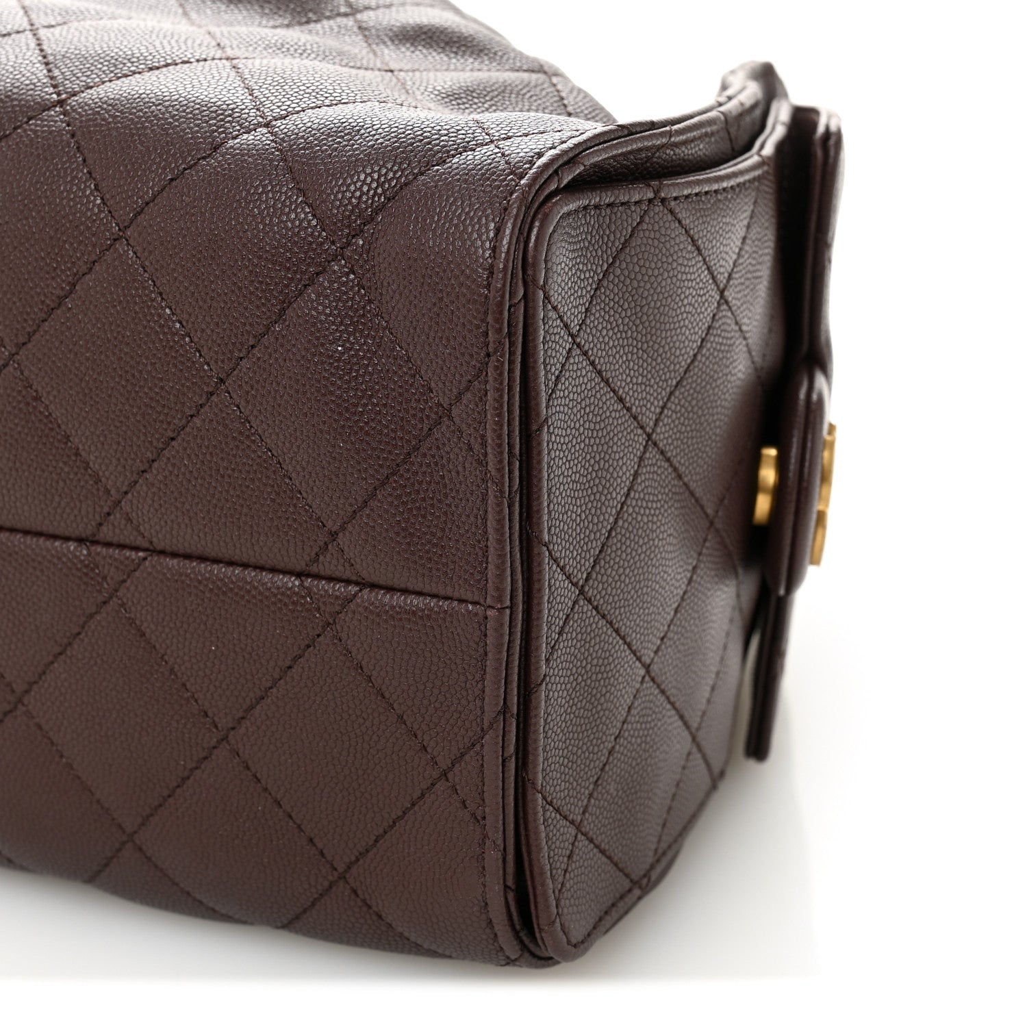 Caviar Quilted Small Chanel 25 Handbag Dark Brown