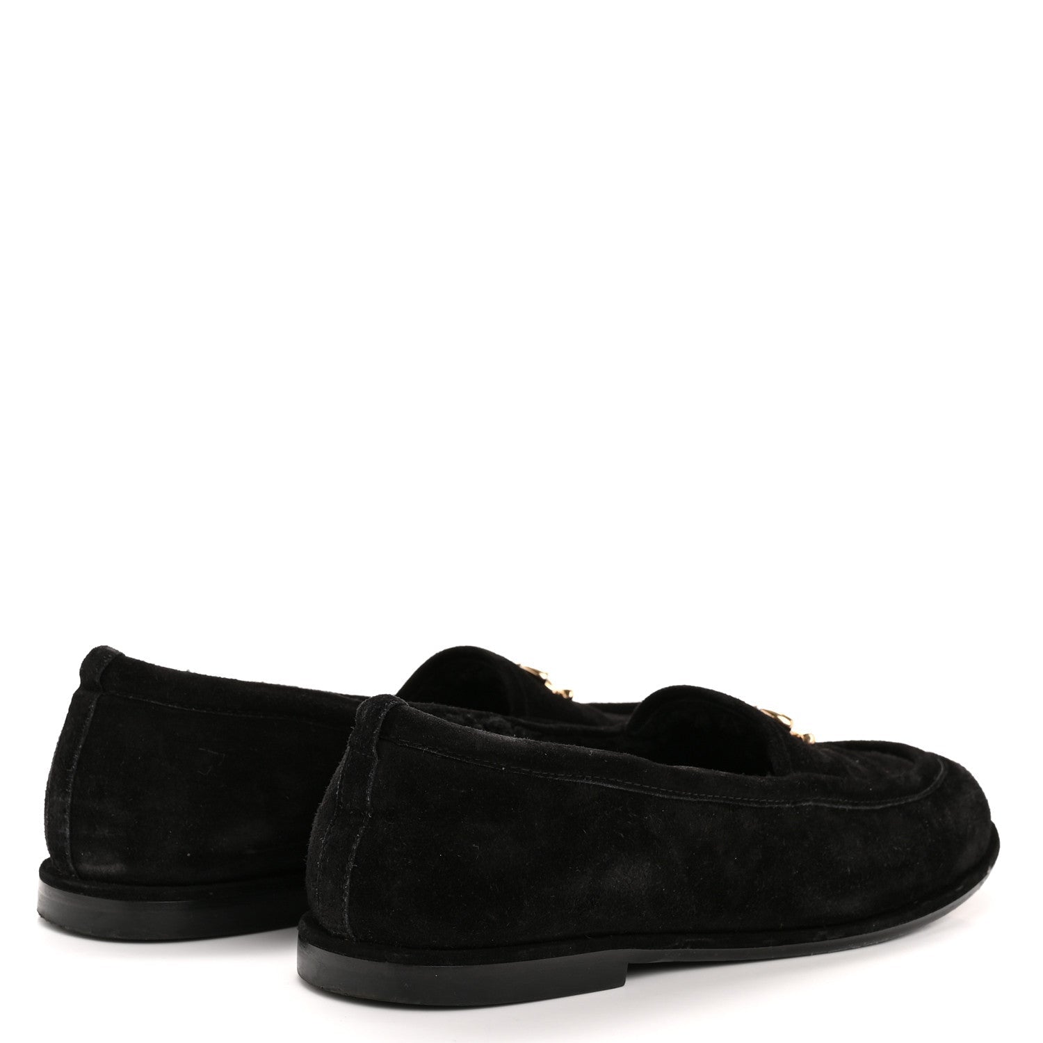 Suede Calfskin CC Loafers 39.5 Black